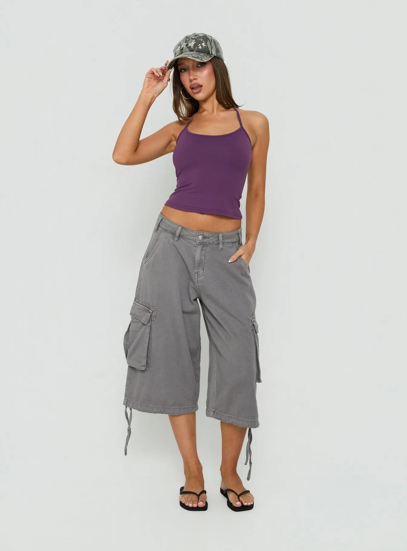 Daily Define Thin Strap Halter Tank Top Fresh Purple sold by Princess Polly product image thumbnail 3