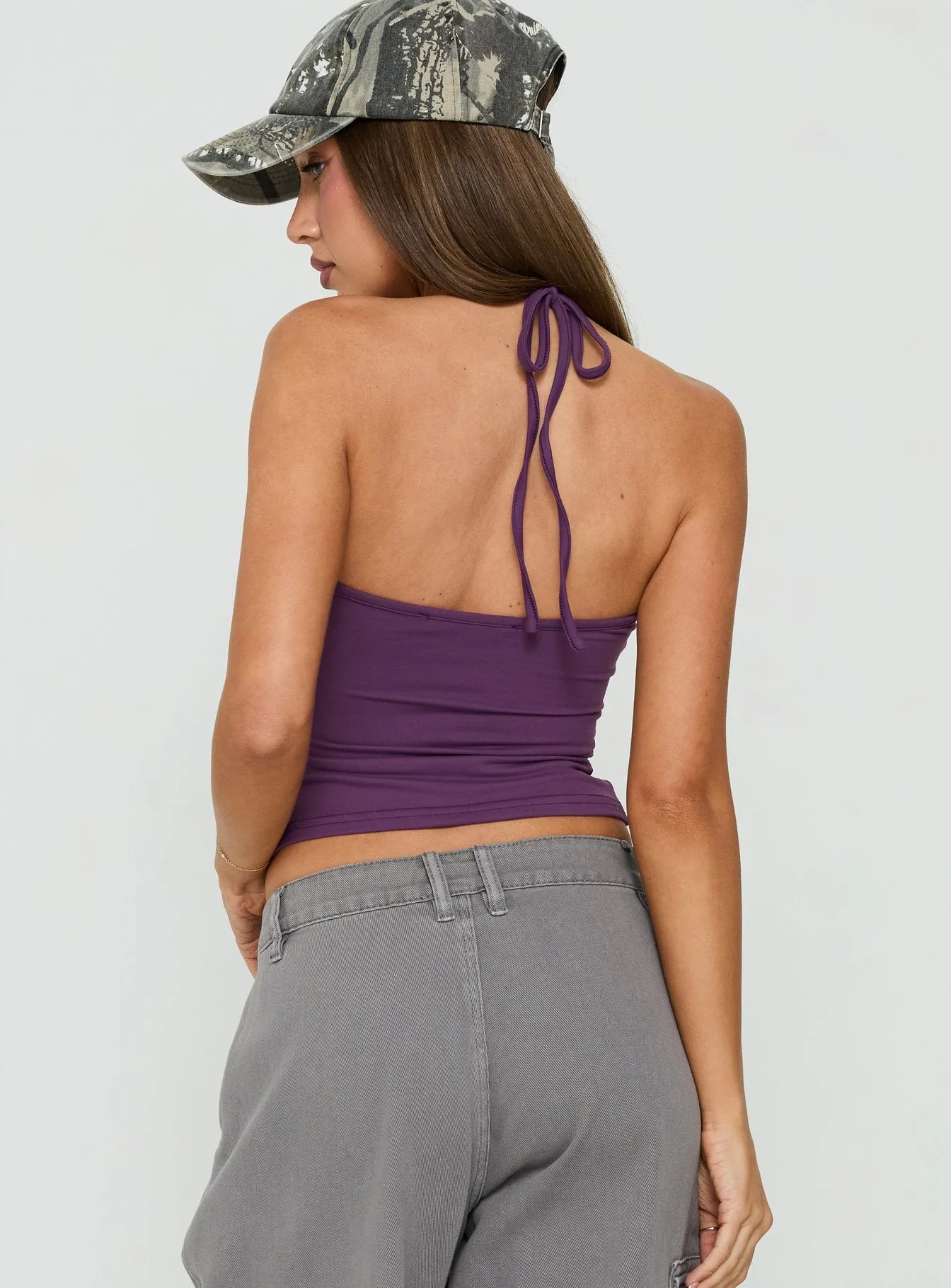 Daily Define Thin Strap Halter Tank Top Fresh Purple sold by Princess Polly product image thumbnail 5