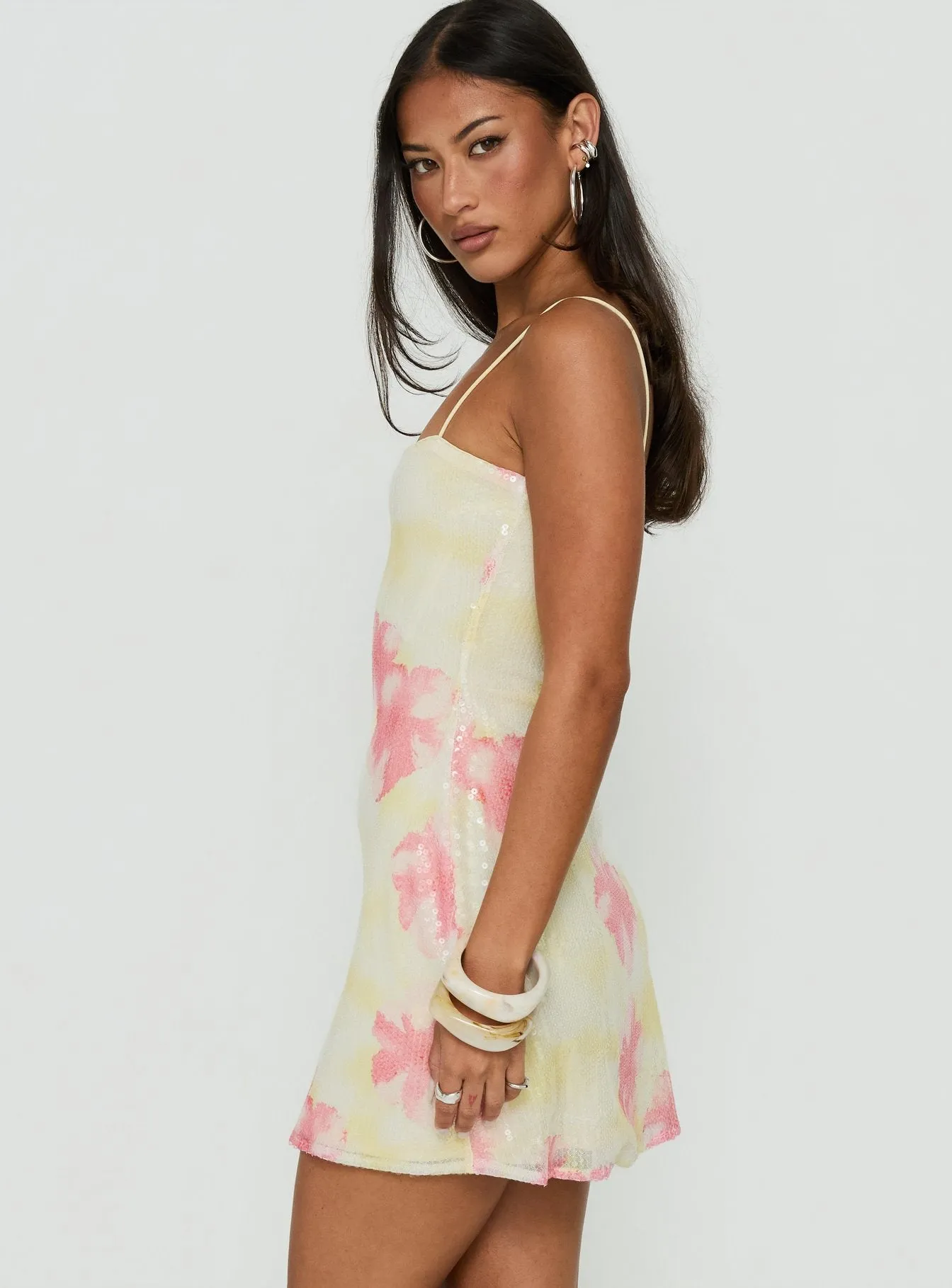 Nikai Graphic Mini Dress Sequin Floral sold by Princess Polly product image thumbnail 3