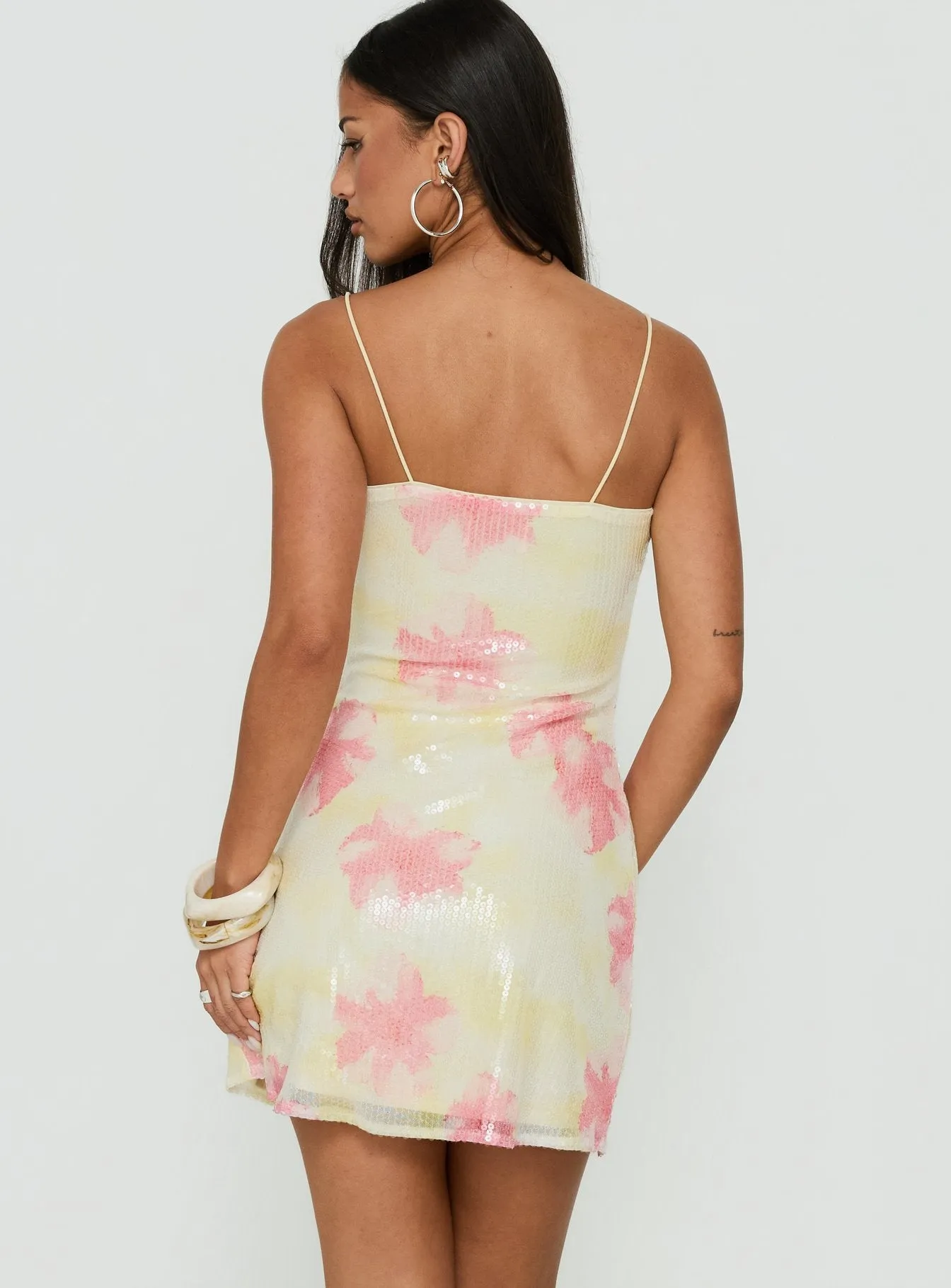 Nikai Graphic Mini Dress Sequin Floral sold by Princess Polly product image thumbnail 4