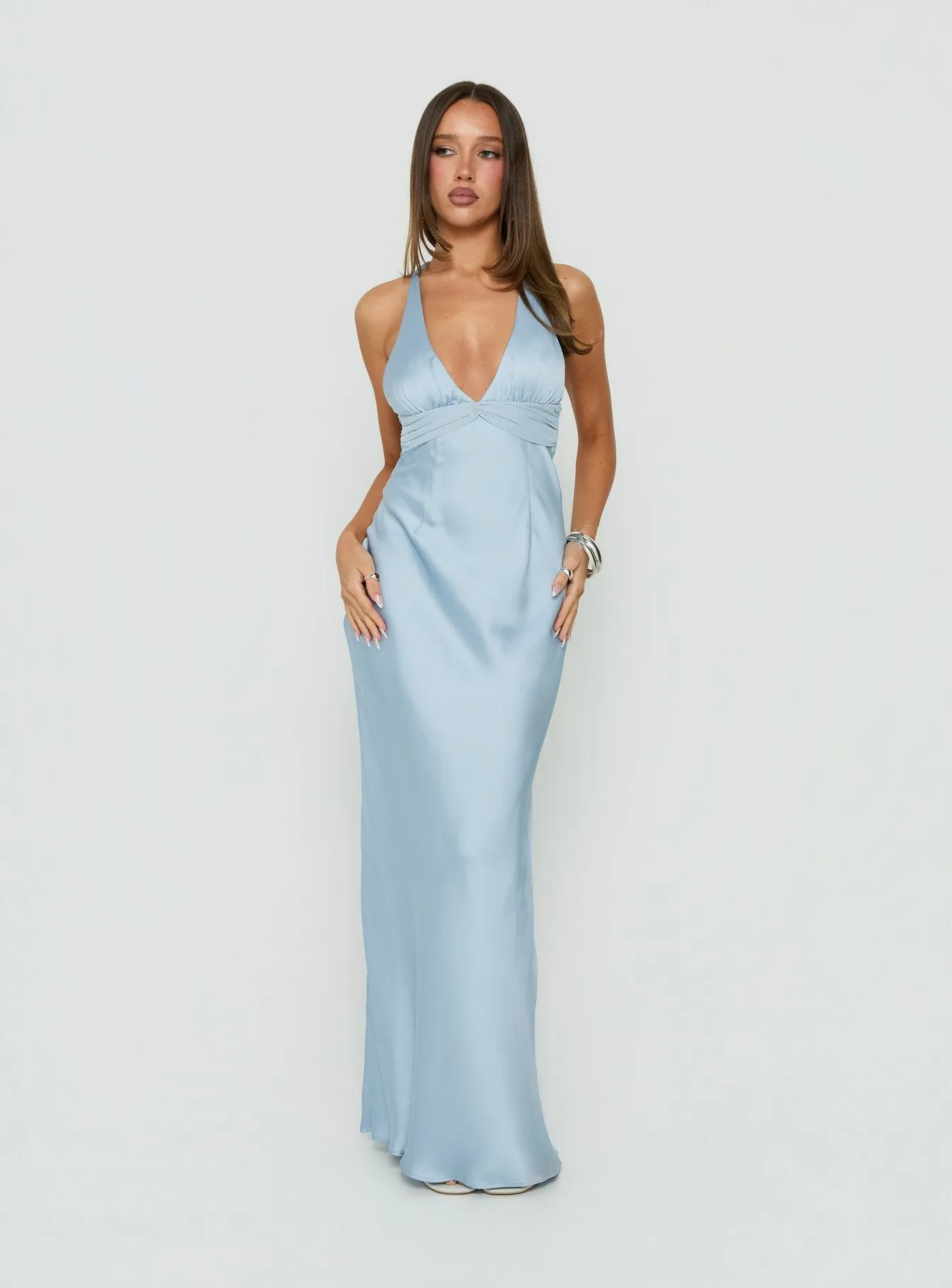 Odyssa Halter Maxi Dress Blue Slate sold by Princess Polly product image thumbnail 2