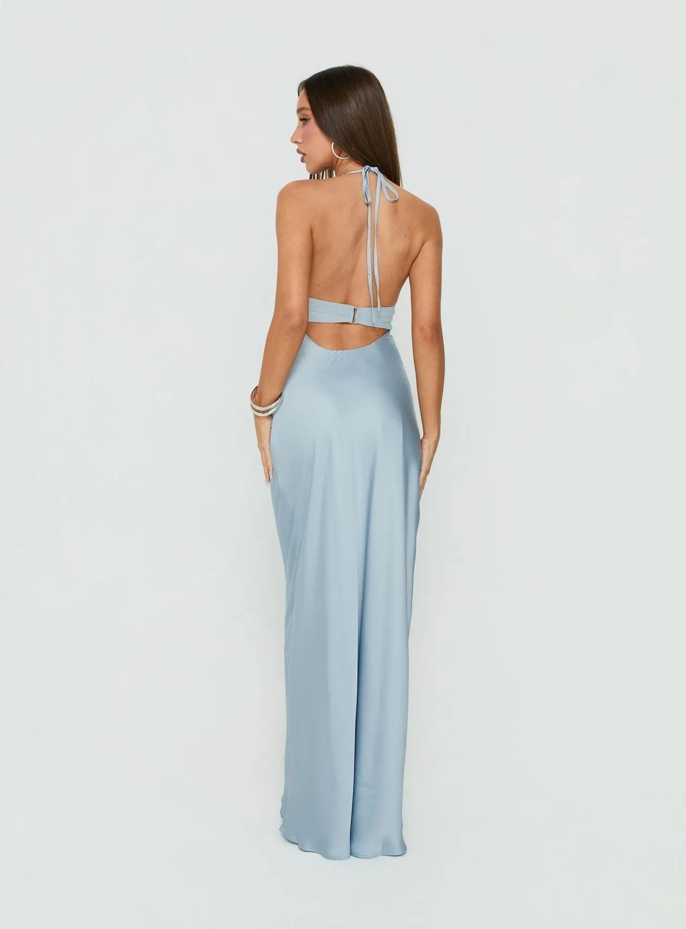 Odyssa Halter Maxi Dress Blue Slate sold by Princess Polly product image thumbnail 4