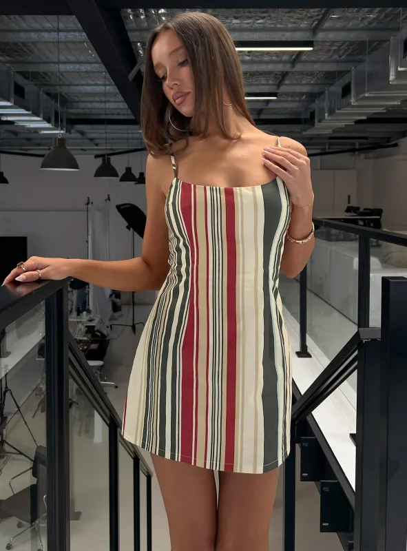 Yumiko Scoop Playsuit Multi Stripe made by Princess Polly