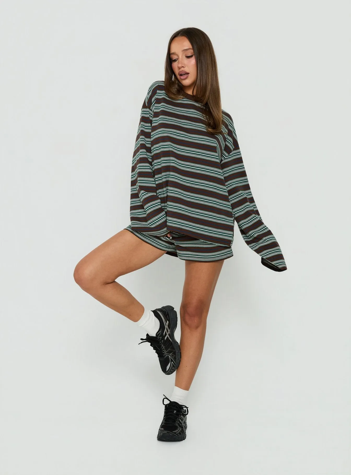 Settle Down Long Sleeve Top Brown Stripe sold by Princess Polly product image thumbnail 3
