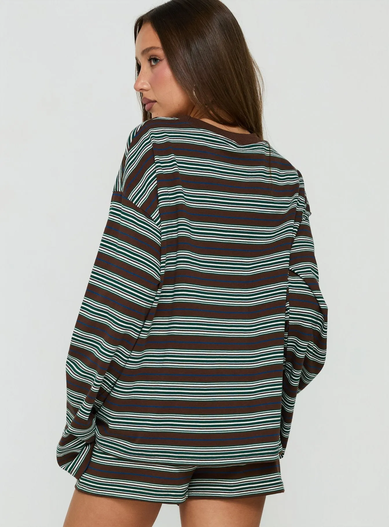 Settle Down Long Sleeve Top Brown Stripe sold by Princess Polly product image thumbnail 5