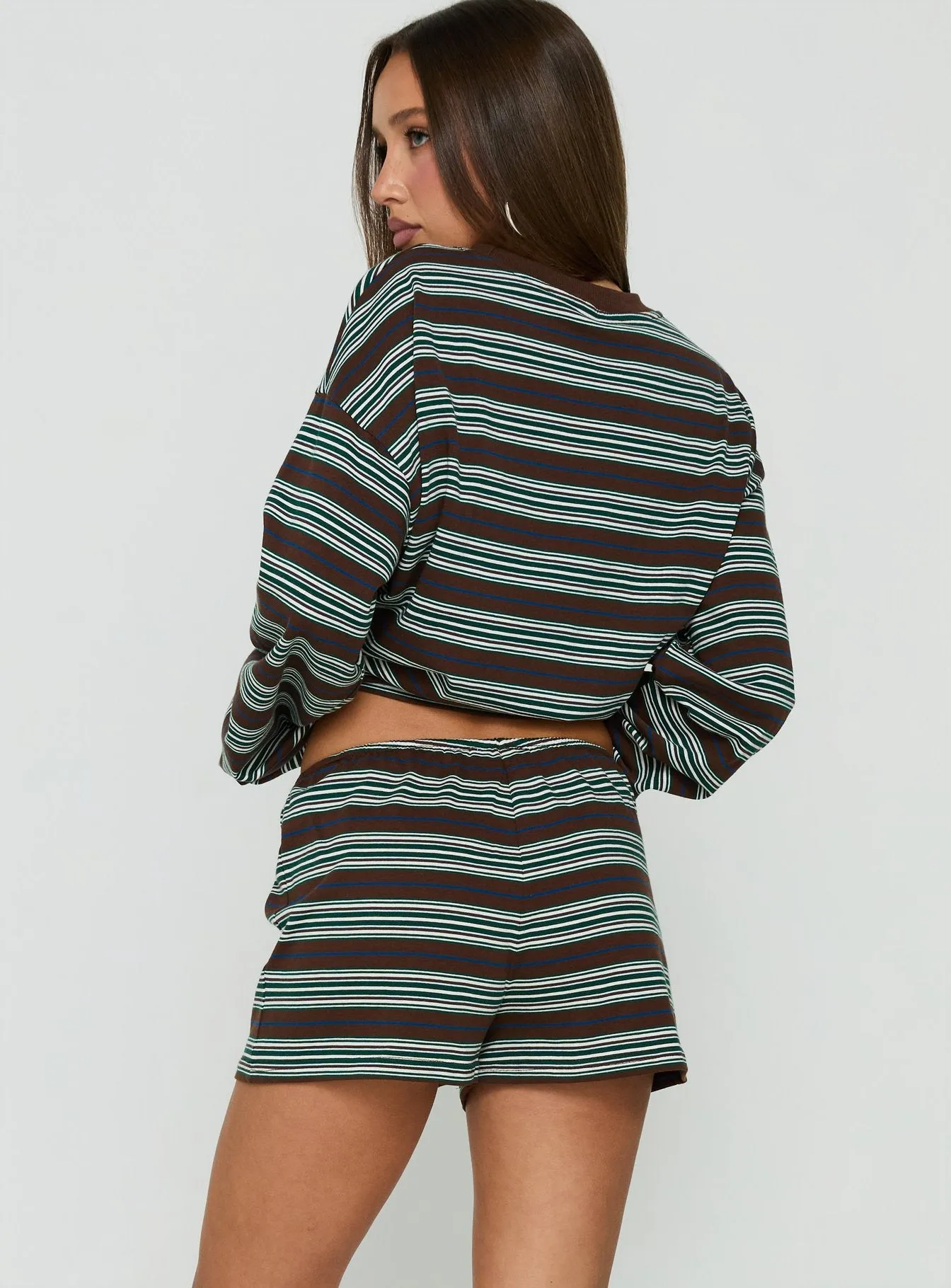 Settle Down Shorts Brown Stripe sold by Princess Polly product image thumbnail 5