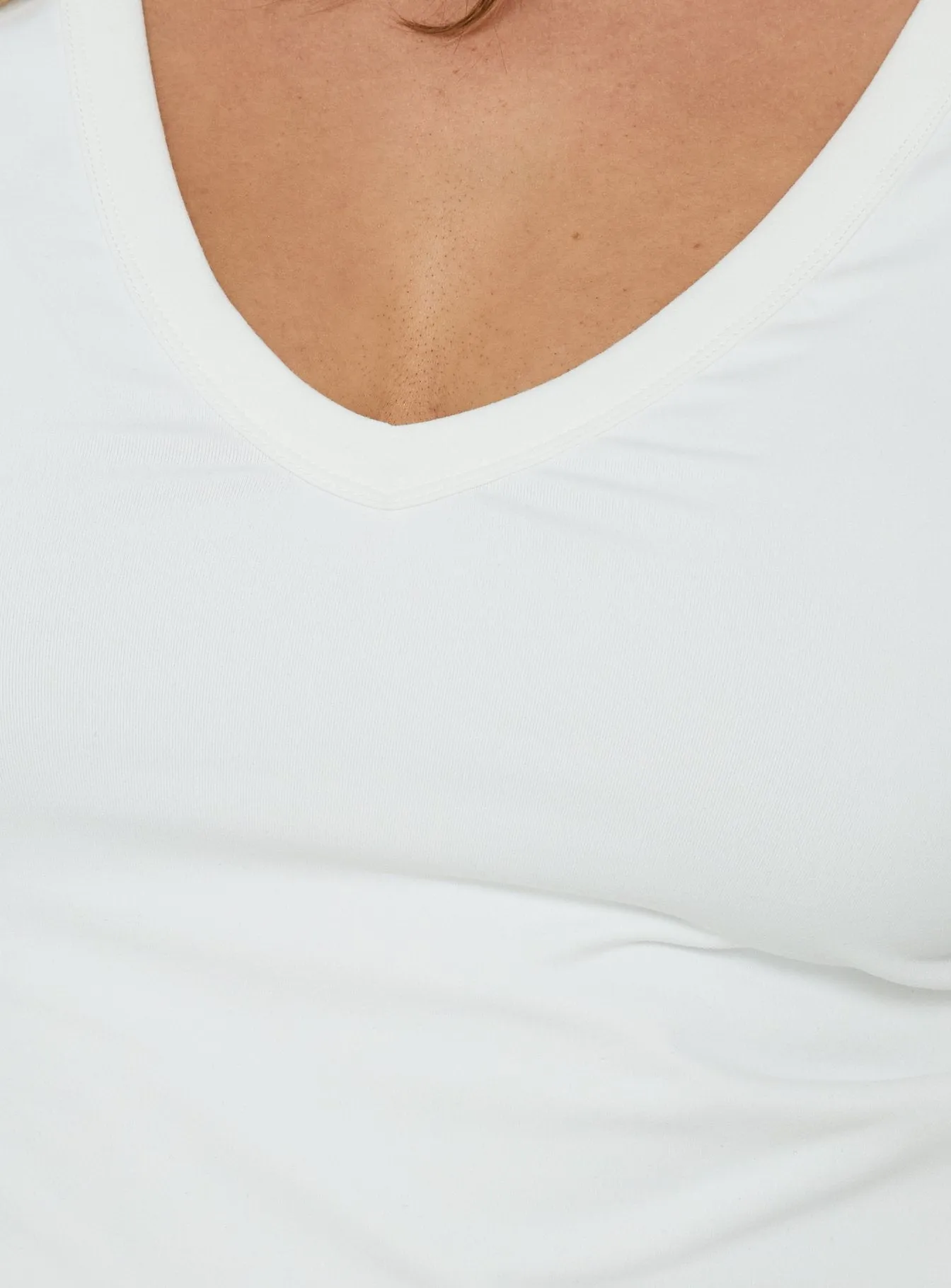 Daily Define Deep V Short Sleeve Top White Curve sold by Princess Polly product image thumbnail 5