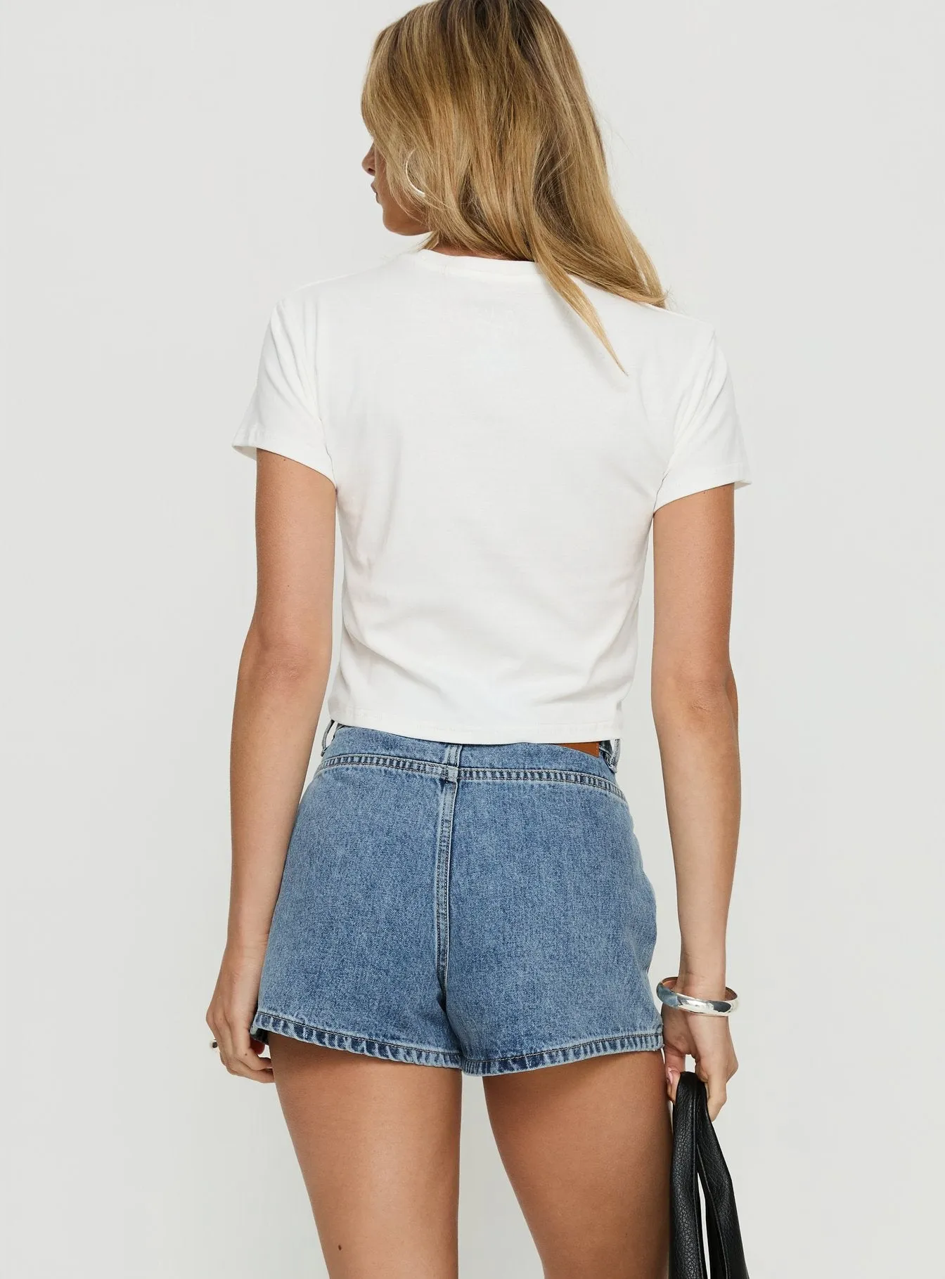 Take My Breath Denim Shorts Light Blue Wash sold by Princess Polly product image thumbnail 5