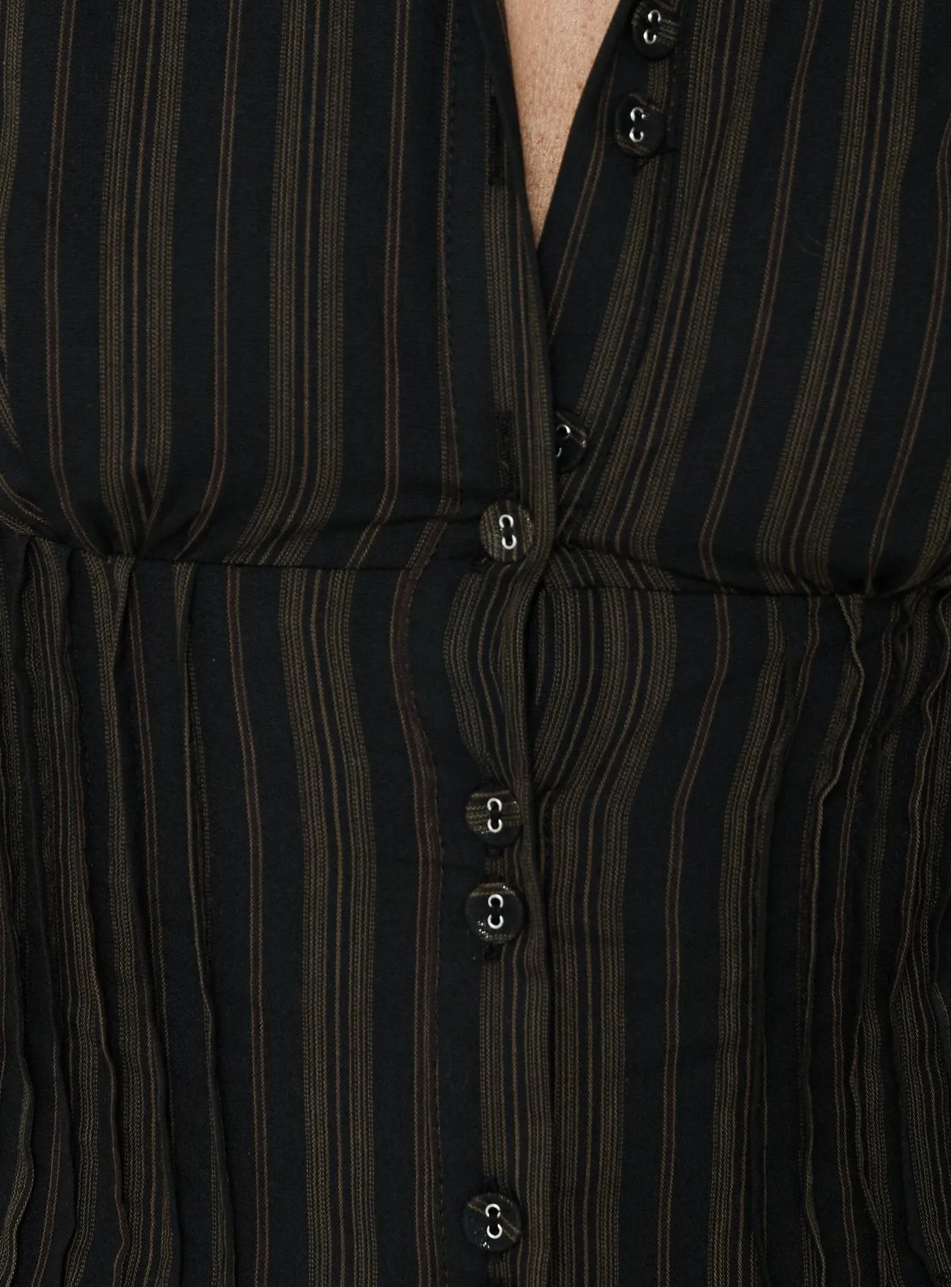 Selenne Collared Short Sleeve Playsuit Brown / Black Stripe sold by Princess Polly product image thumbnail 5
