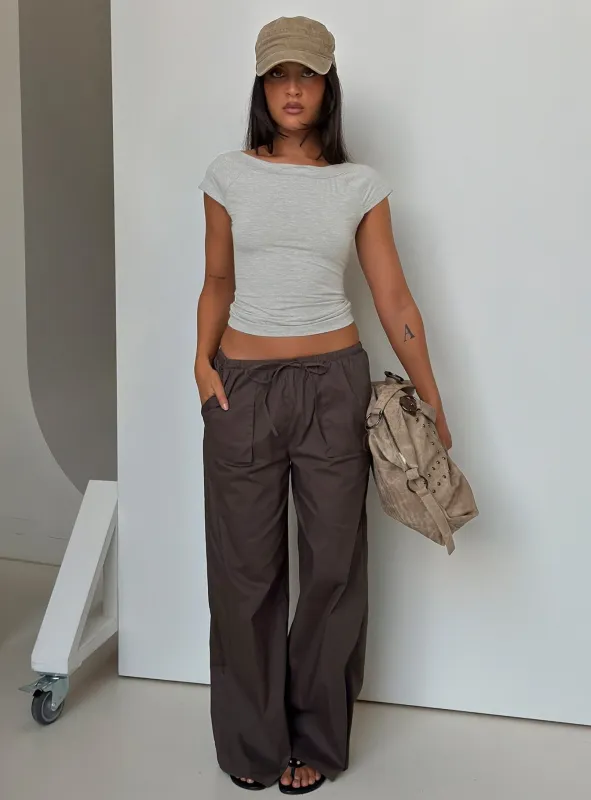 Toren Drawstring Straight Leg Pants Charcoal made by Princess Polly