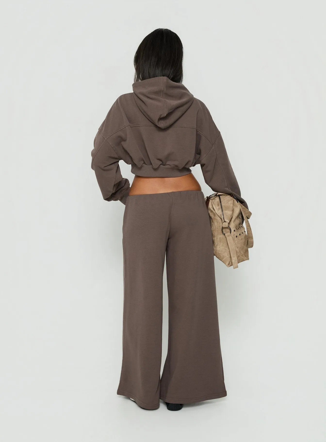 Kaeya Fleece Wide Leg Low Rise Pants Grey sold by Princess Polly product image thumbnail 5
