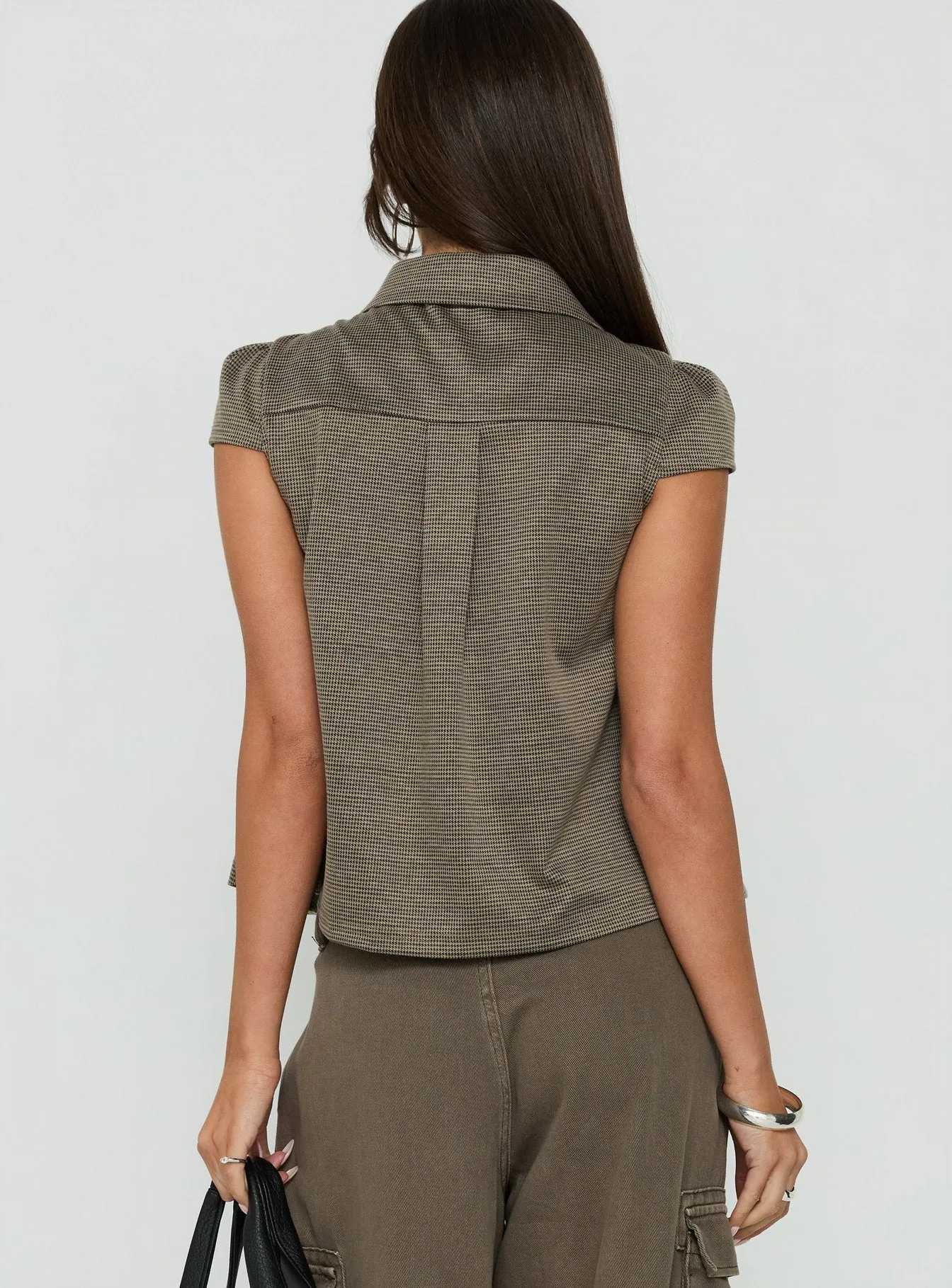 Lionetta Cap Sleeve Tweed Top Brown sold by Princess Polly product image thumbnail 5