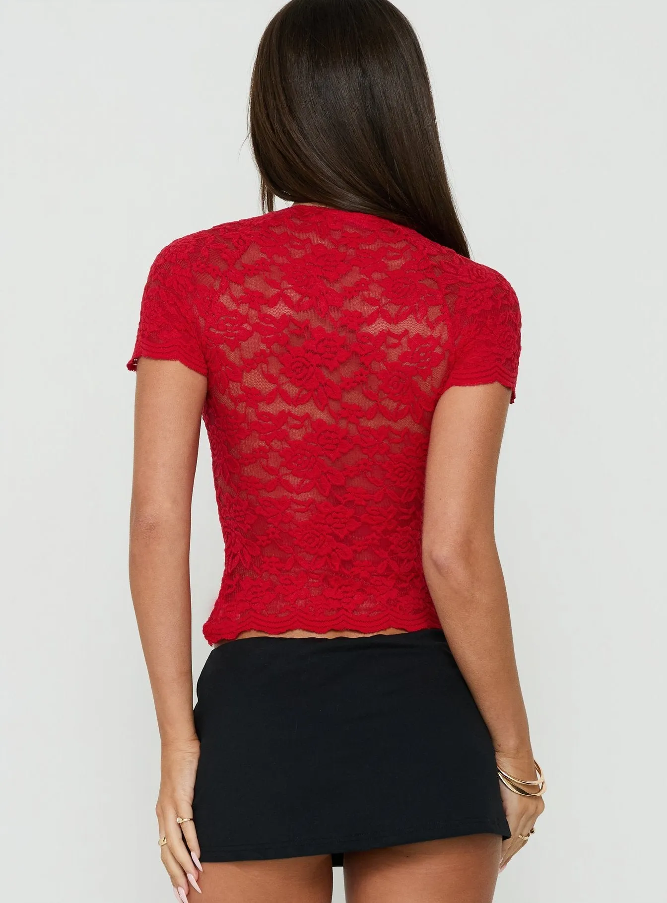 Giallo Lace Top Red sold by Princess Polly product image thumbnail 5