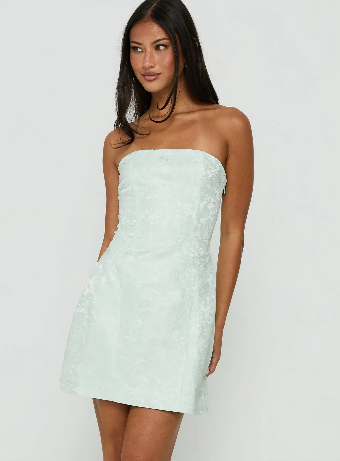 Heaven Sent Strapless Mini Dress Mint sold by Princess Polly product image thumbnail 2