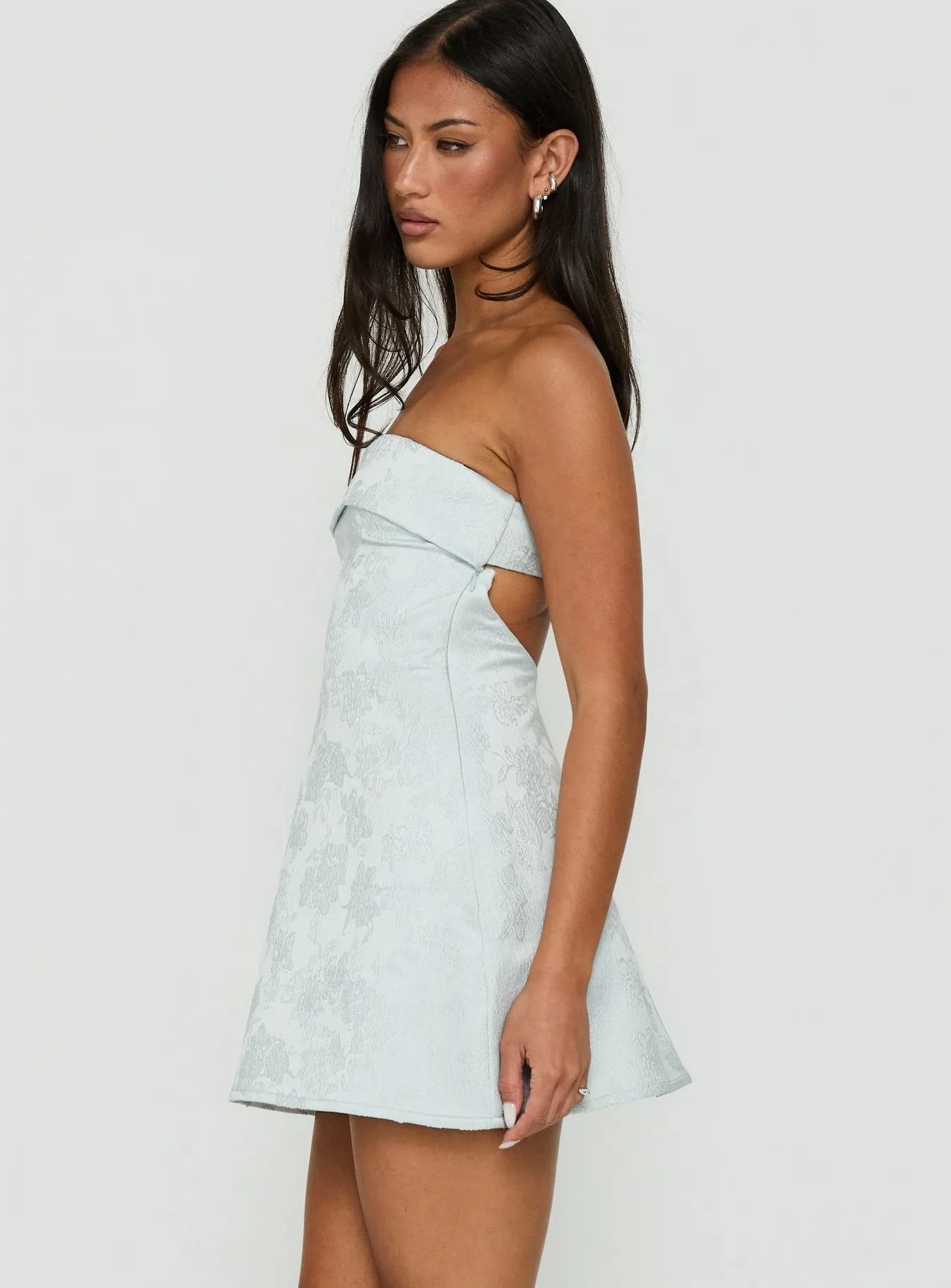 Dakhoda Strapless Mini Dress Light Blue sold by Princess Polly product image thumbnail 4