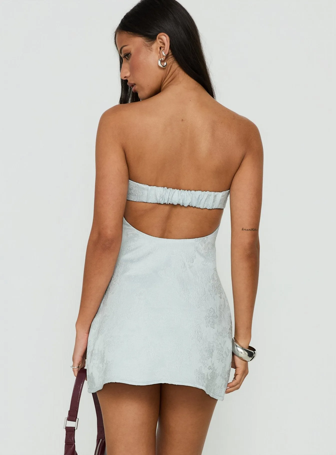 Dakhoda Strapless Mini Dress Light Blue sold by Princess Polly product image thumbnail 5