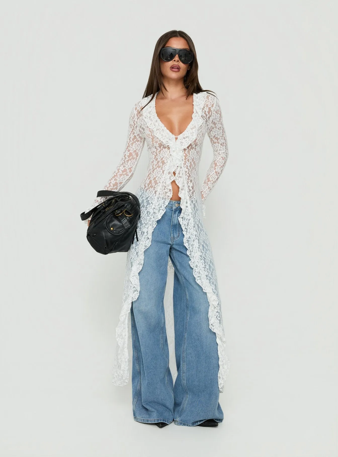 Long Nights Long Sleeve Lace Maxi Dress Moonlight sold by Princess Polly product image thumbnail 2