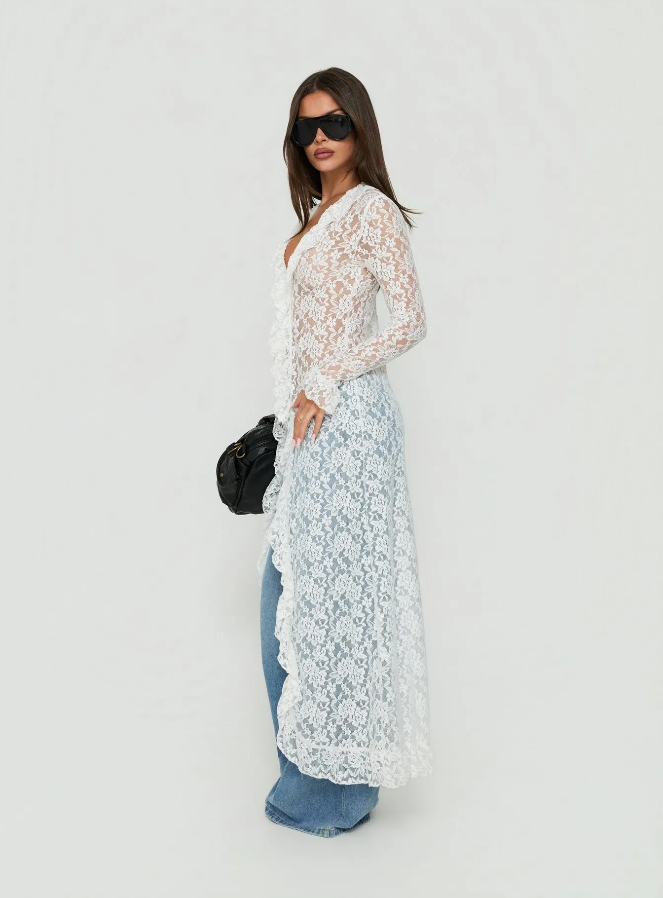 Long Nights Long Sleeve Lace Maxi Dress Moonlight sold by Princess Polly product image thumbnail 4