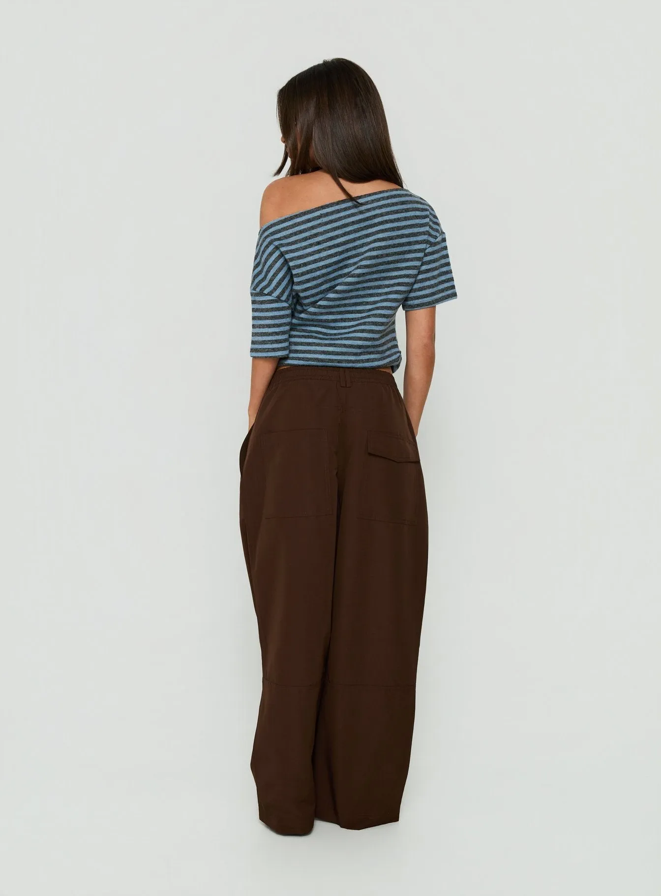 Signora Elasticated Waist Pants Chocolate sold by Princess Polly product image thumbnail 4