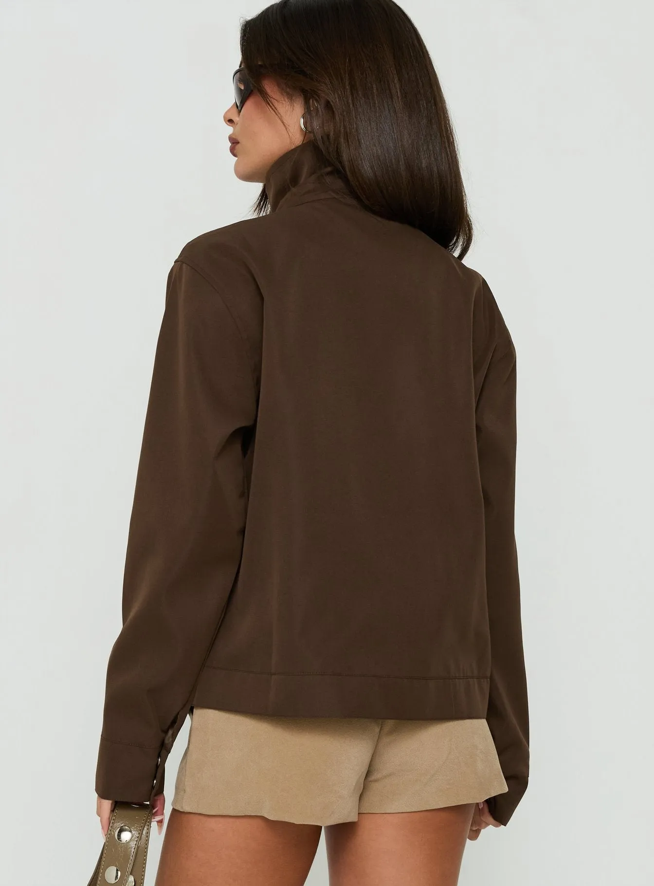 Imanie Funnel Neck Jacket Chocolate sold by Princess Polly product image thumbnail 5