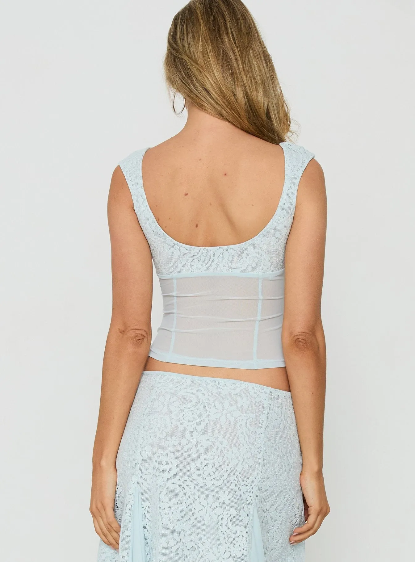Quani Lace Top Blue sold by Princess Polly product image thumbnail 4