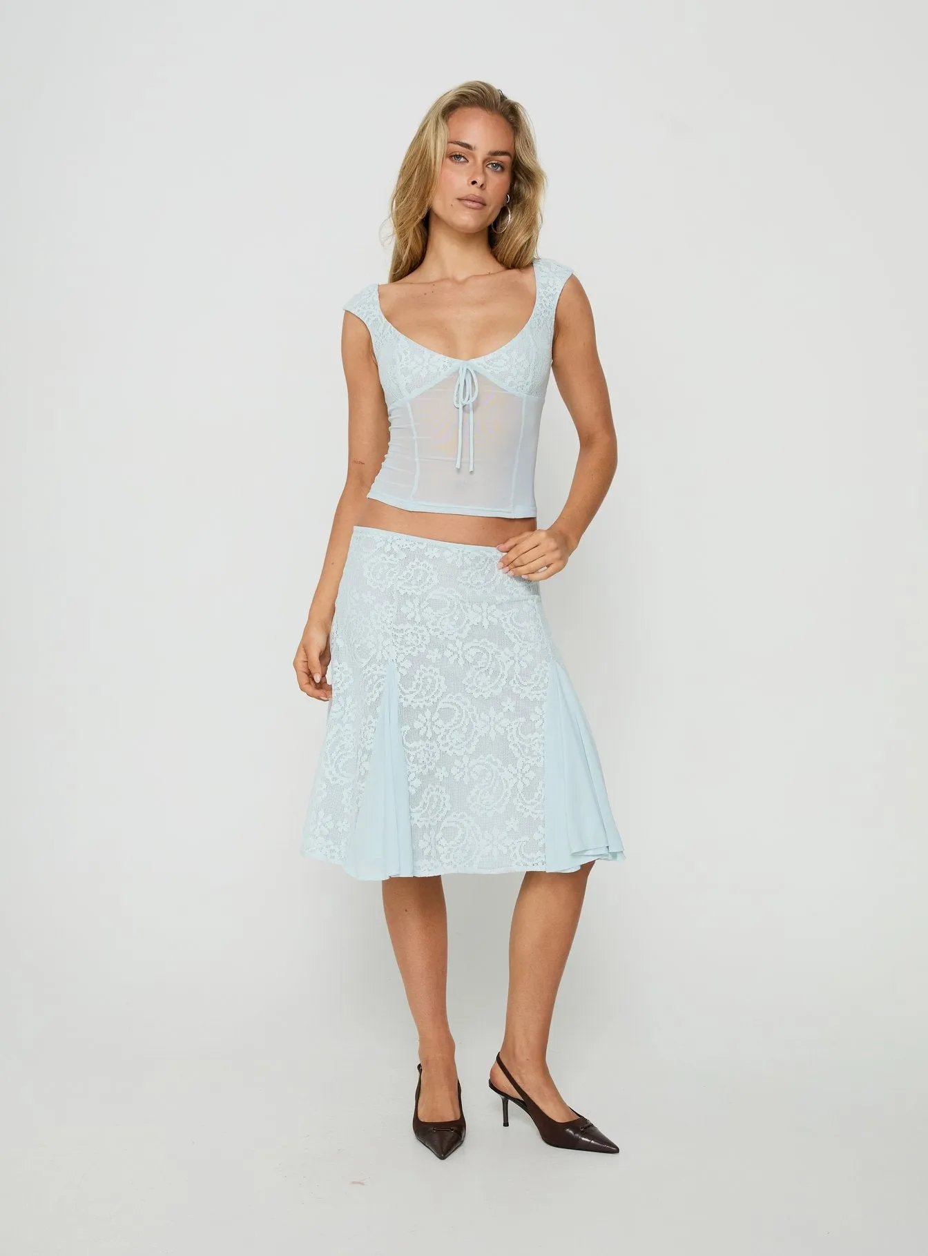 Quani Lace Top Blue sold by Princess Polly product image thumbnail 2