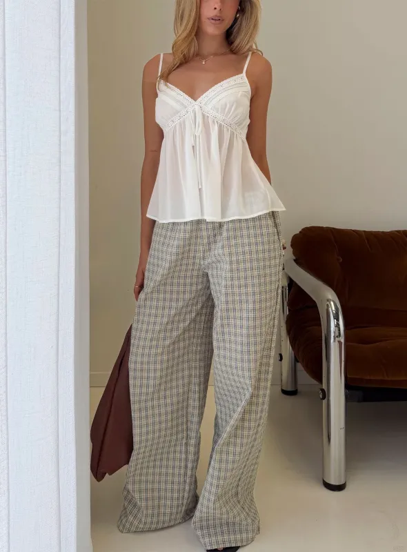Lunea Concealed Waistband Pants Multi Check made by Princess Polly