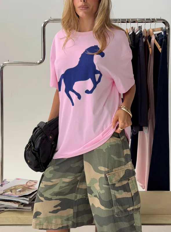 Steely Love Oversized Graphic Tee Washed Pink made by Princess Polly