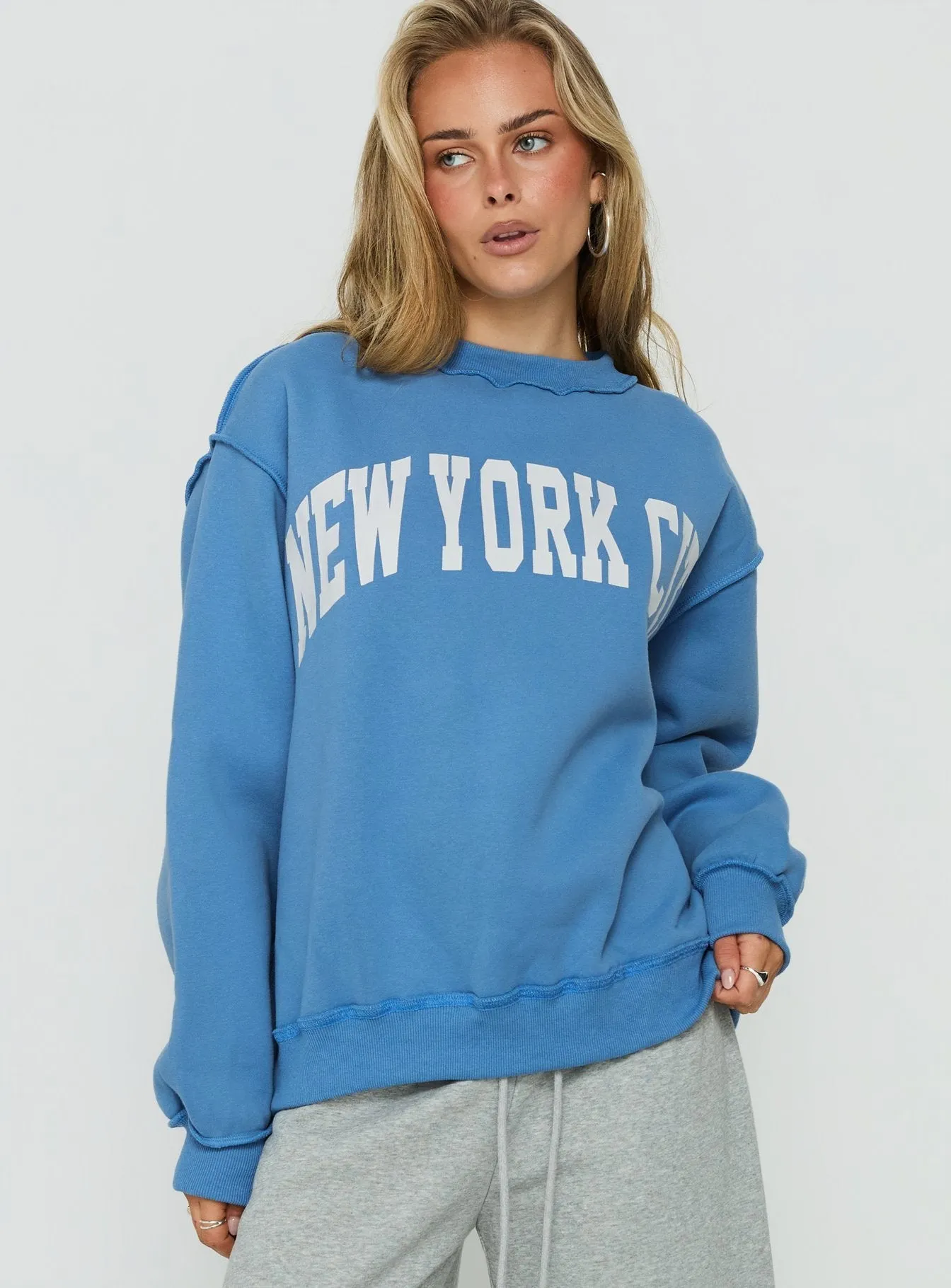 When In New York City Oversized Jumper Blue sold by Princess Polly product image thumbnail 2