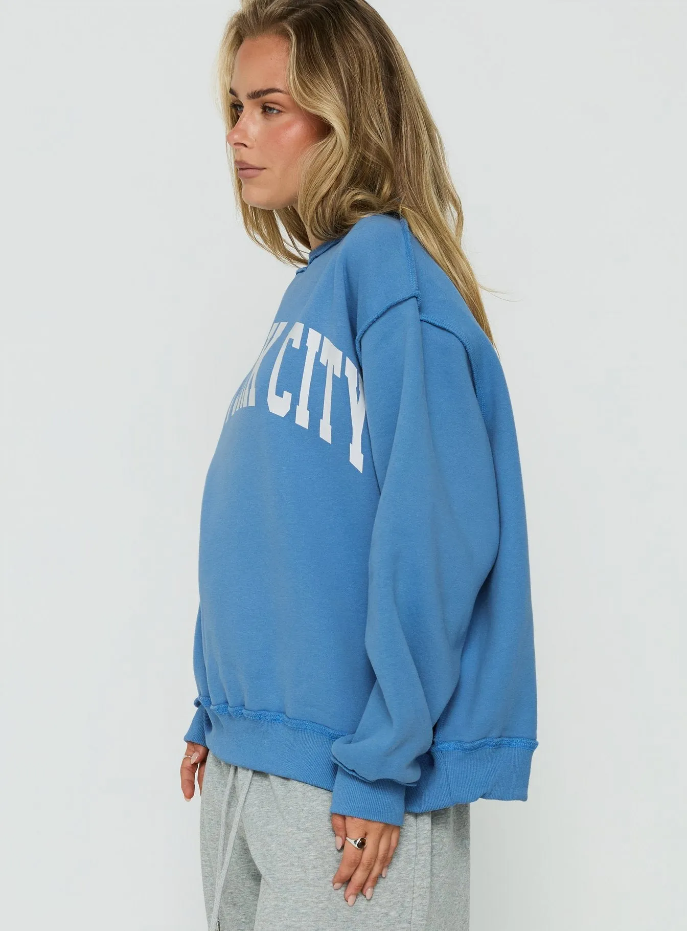 When In New York City Oversized Jumper Blue sold by Princess Polly product image thumbnail 4