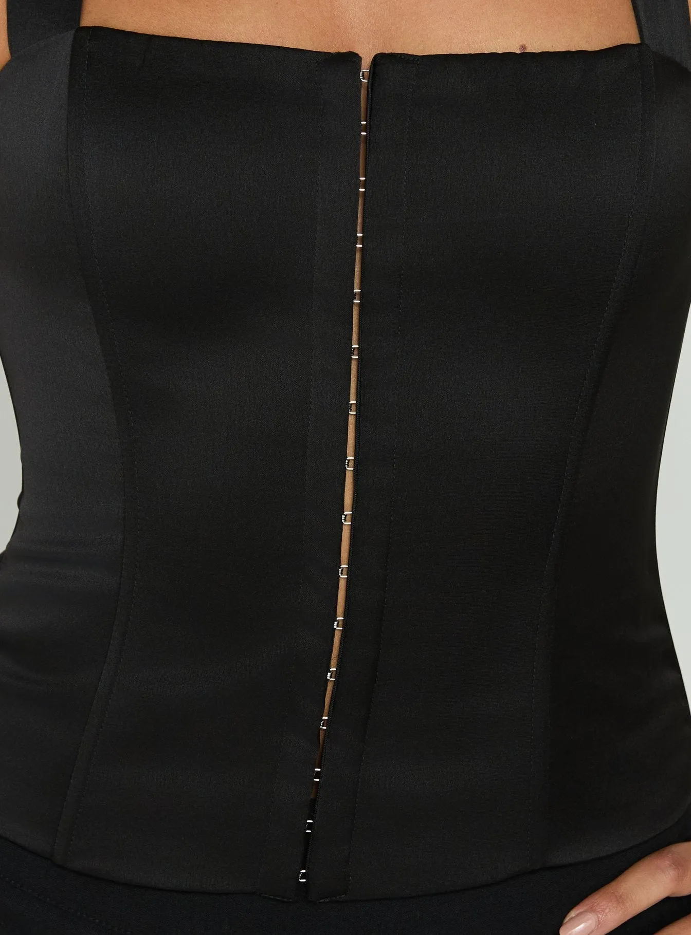 Gabriela Satin Halter Corset Top Black sold by Princess Polly product image thumbnail 5
