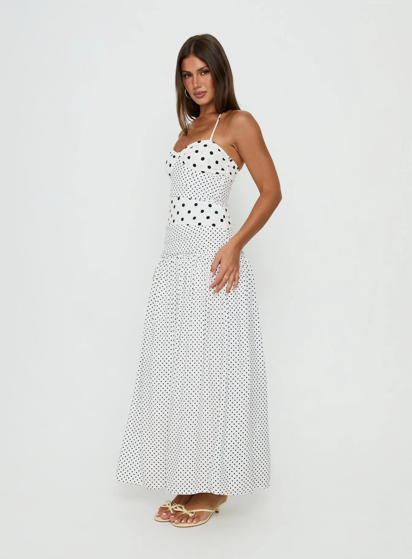 Marguerite Halter Maxi Dress White Polka Tall sold by Princess Polly product image thumbnail 4