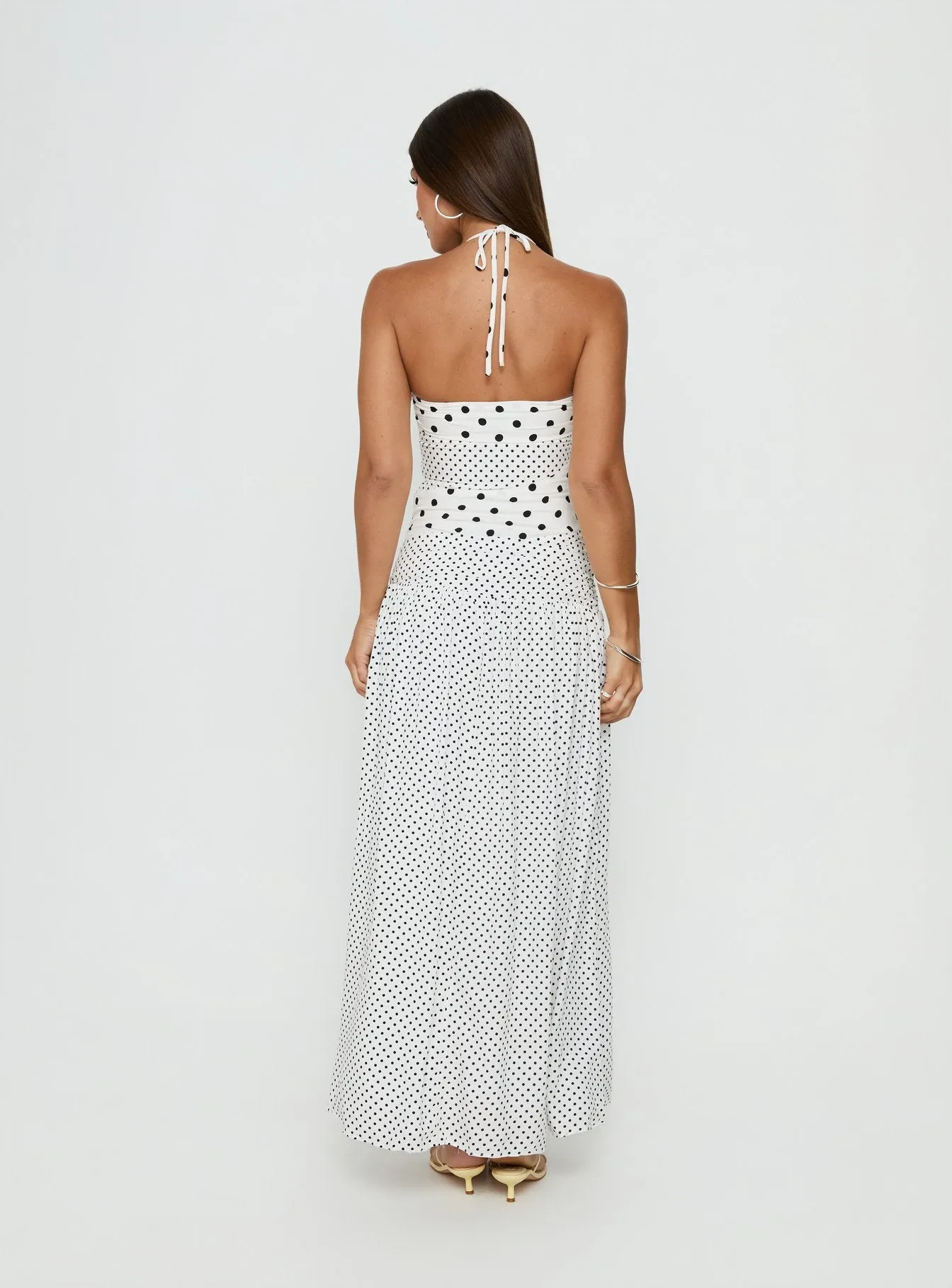 Marguerite Halter Maxi Dress White Polka Tall sold by Princess Polly product image thumbnail 5