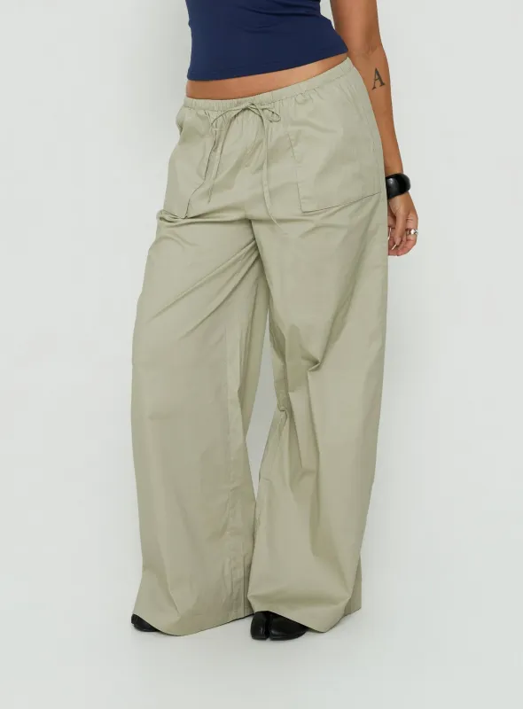 Toren Drawstring Straight Leg Pants Stone made by Princess Polly