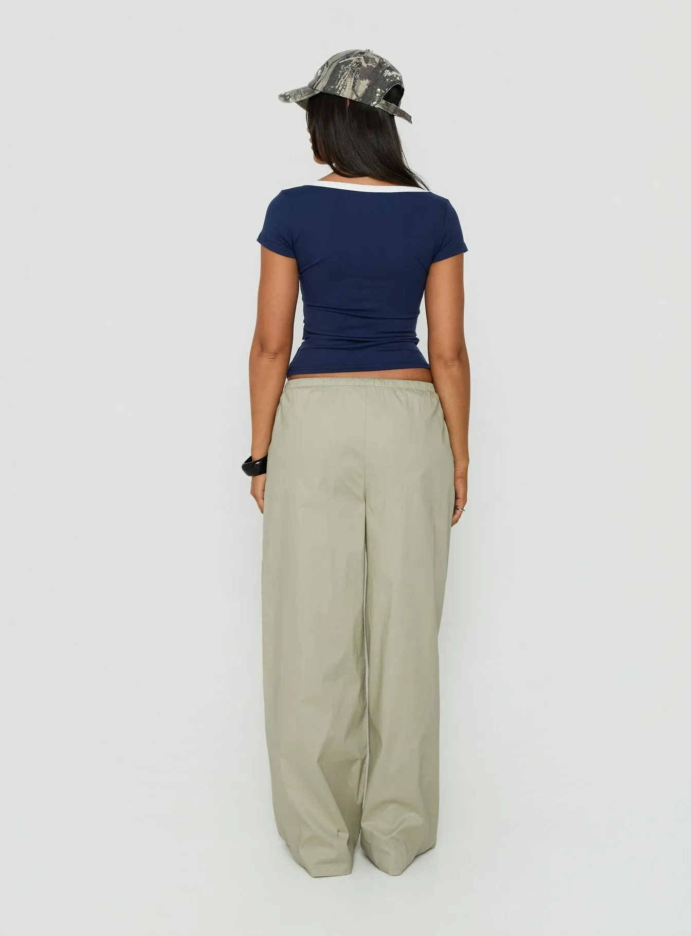 Toren Drawstring Straight Leg Pants Stone sold by Princess Polly product image thumbnail 4