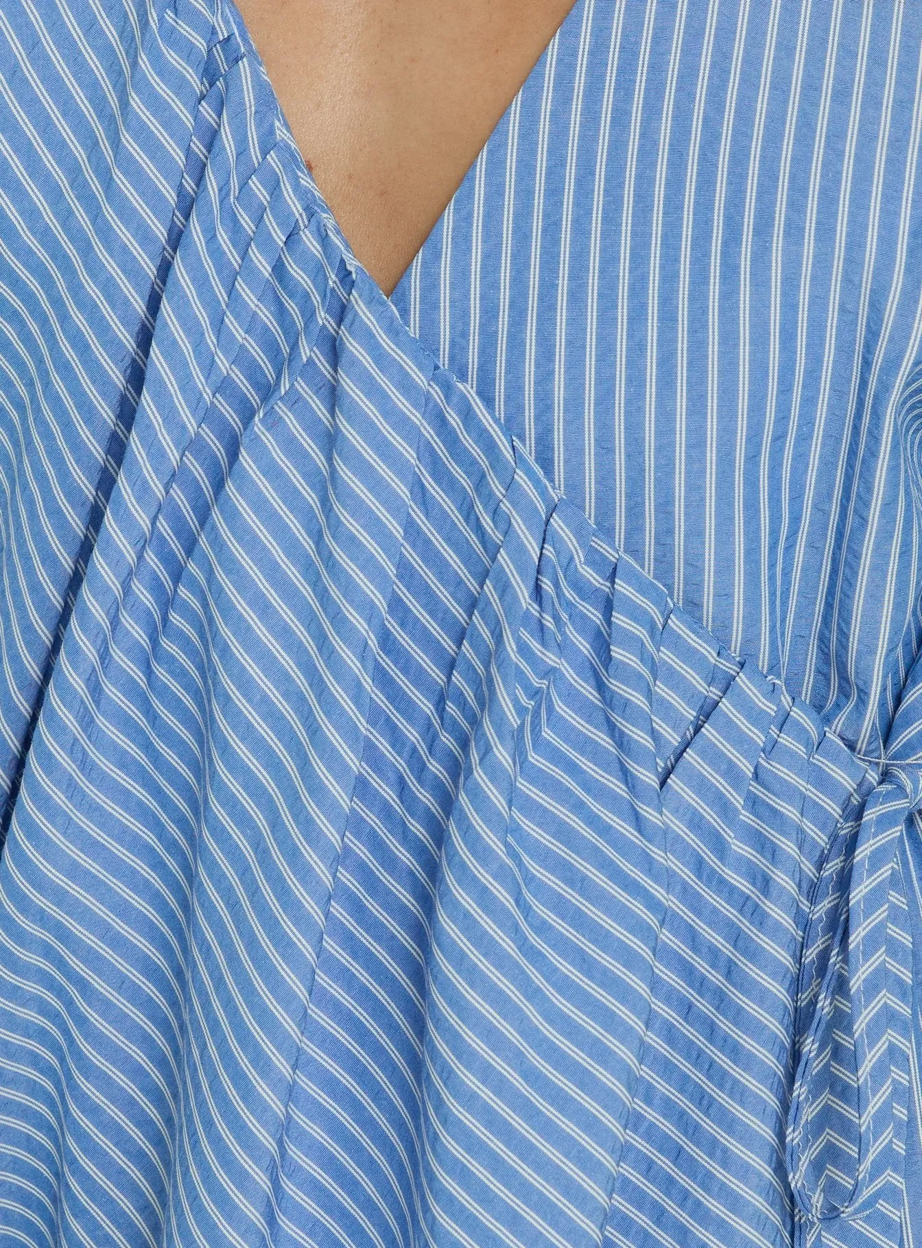 Onami Wrap Long Sleeve Mini Dress Blue Stripe sold by Princess Polly product image thumbnail 5