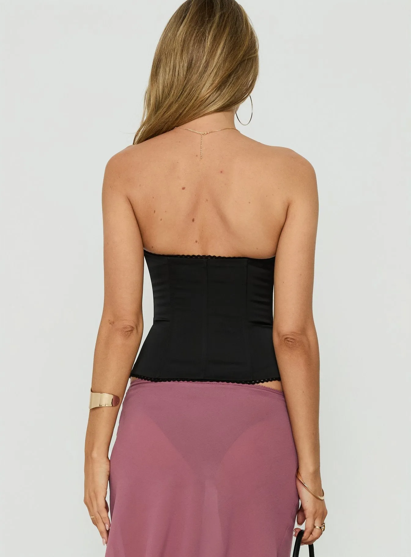 Jazzy Strapless Corset Top Black sold by Princess Polly product image thumbnail 5