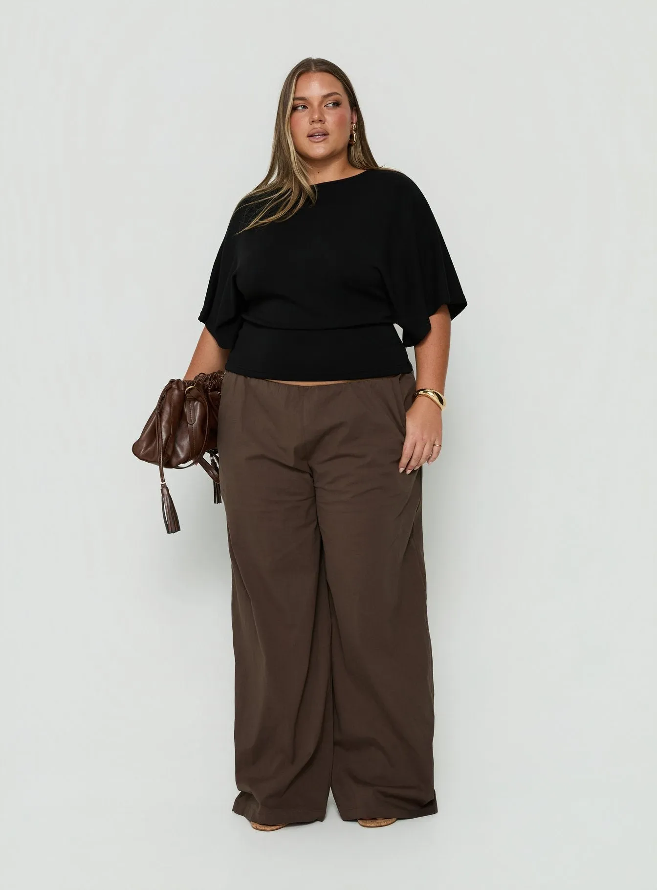 Arazia Cinched Short Sleeve Top Black Curve sold by Princess Polly product image thumbnail 2