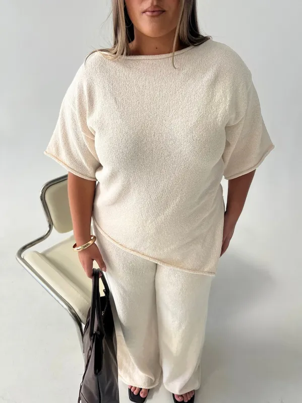 Amelise Knit Poncho Beige Curve made by Princess Polly