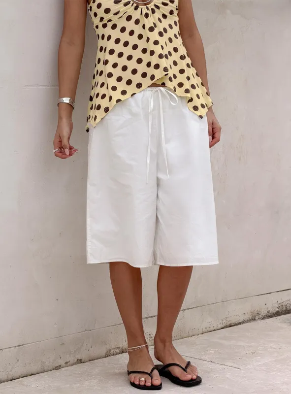 Avirea Relaxed Longline Shorts White made by Princess Polly