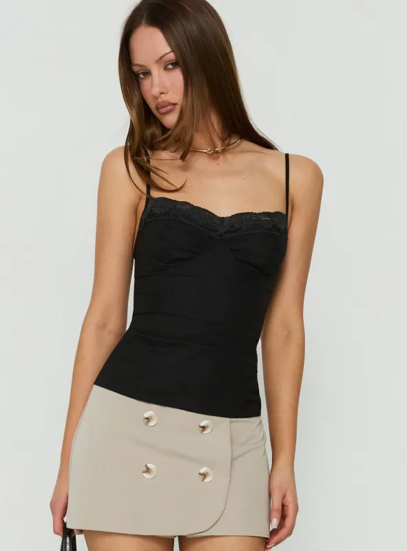 Elsea Structured Cami Top Black made by Princess Polly