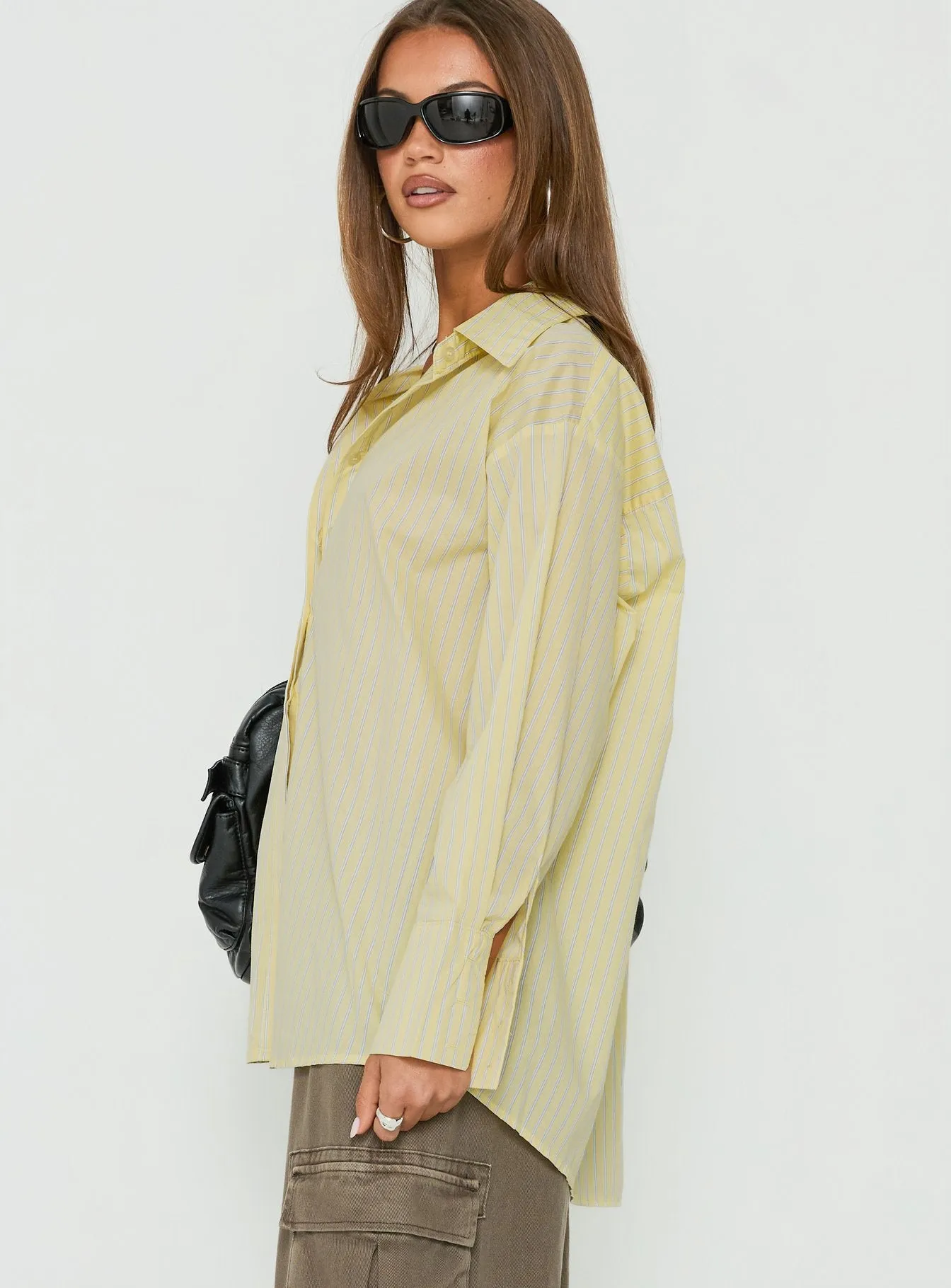Izzybella Long Sleeve Shirt Yellow Stripe sold by Princess Polly product image thumbnail 4
