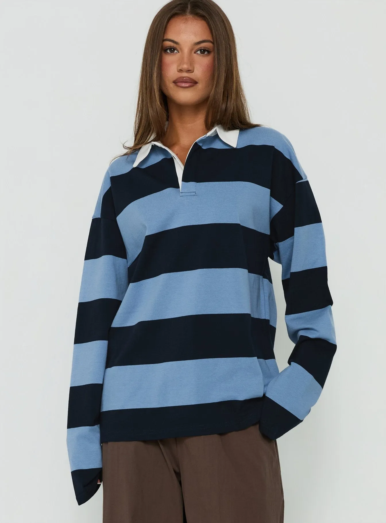 Outbound Long Sleeve Jersey Top Navy sold by Princess Polly product image thumbnail 2