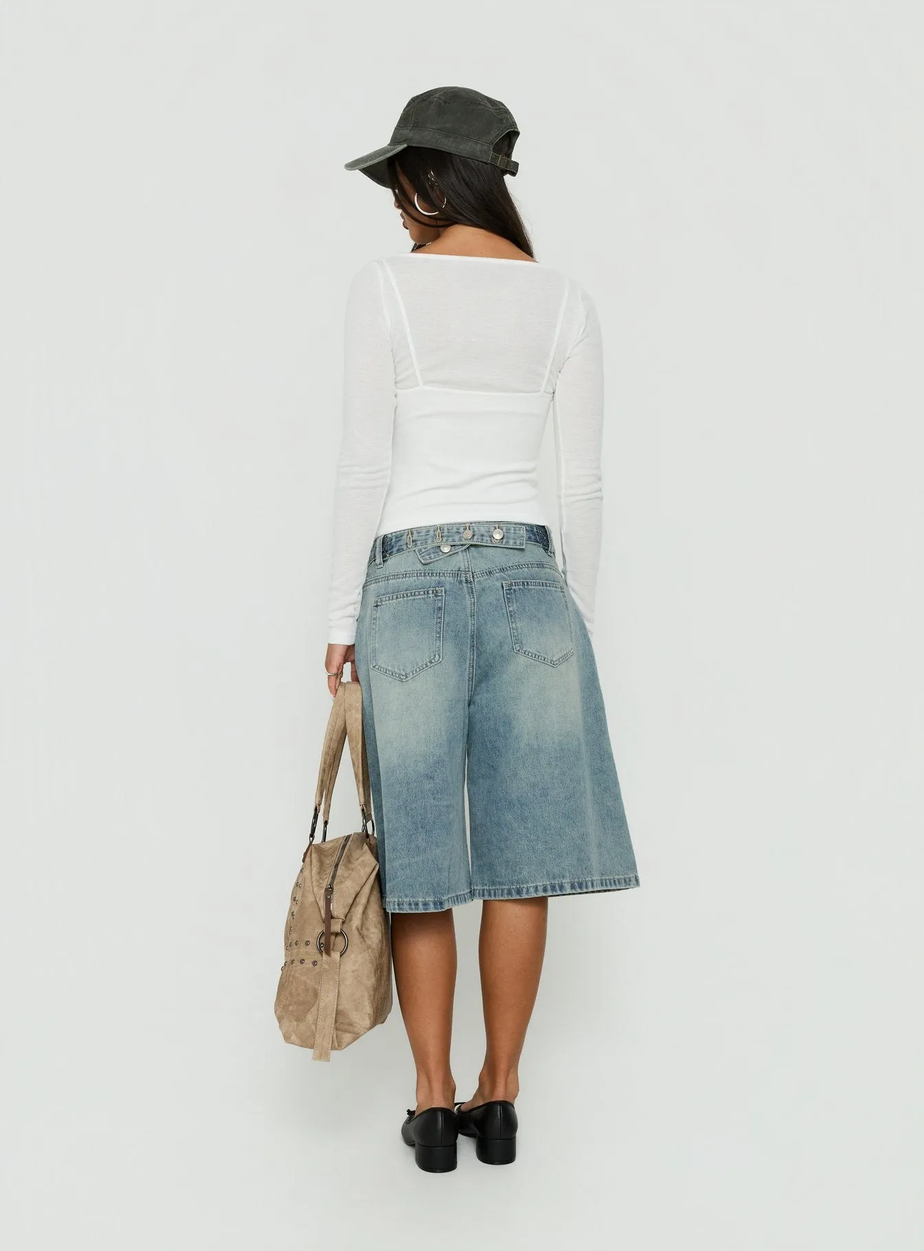 Kings Low Rise Jorts Vintage Mid Blue Wash sold by Princess Polly product image thumbnail 5