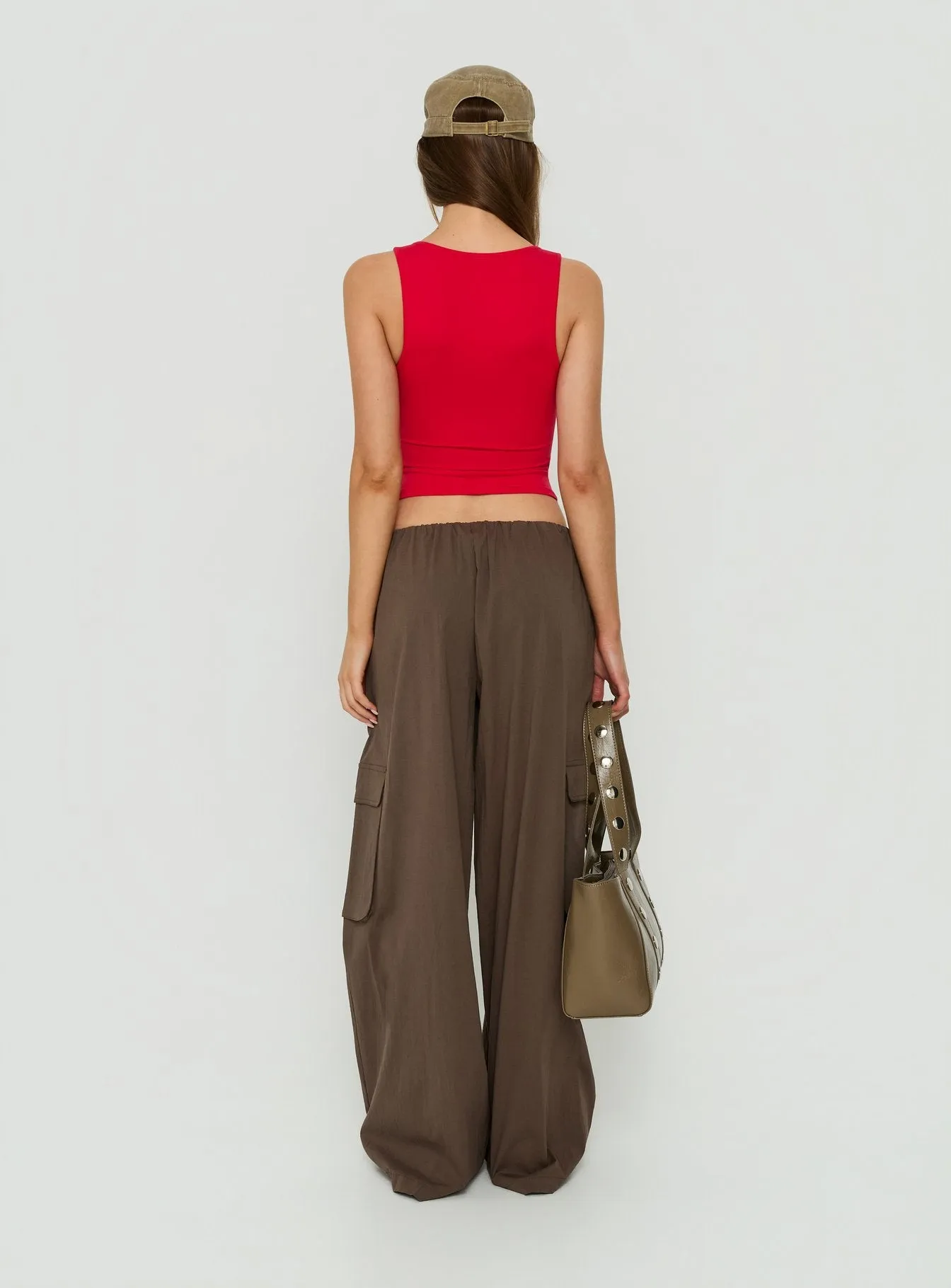 Lunea Concealed Waistband Cargo Pants Brown sold by Princess Polly product image thumbnail 5