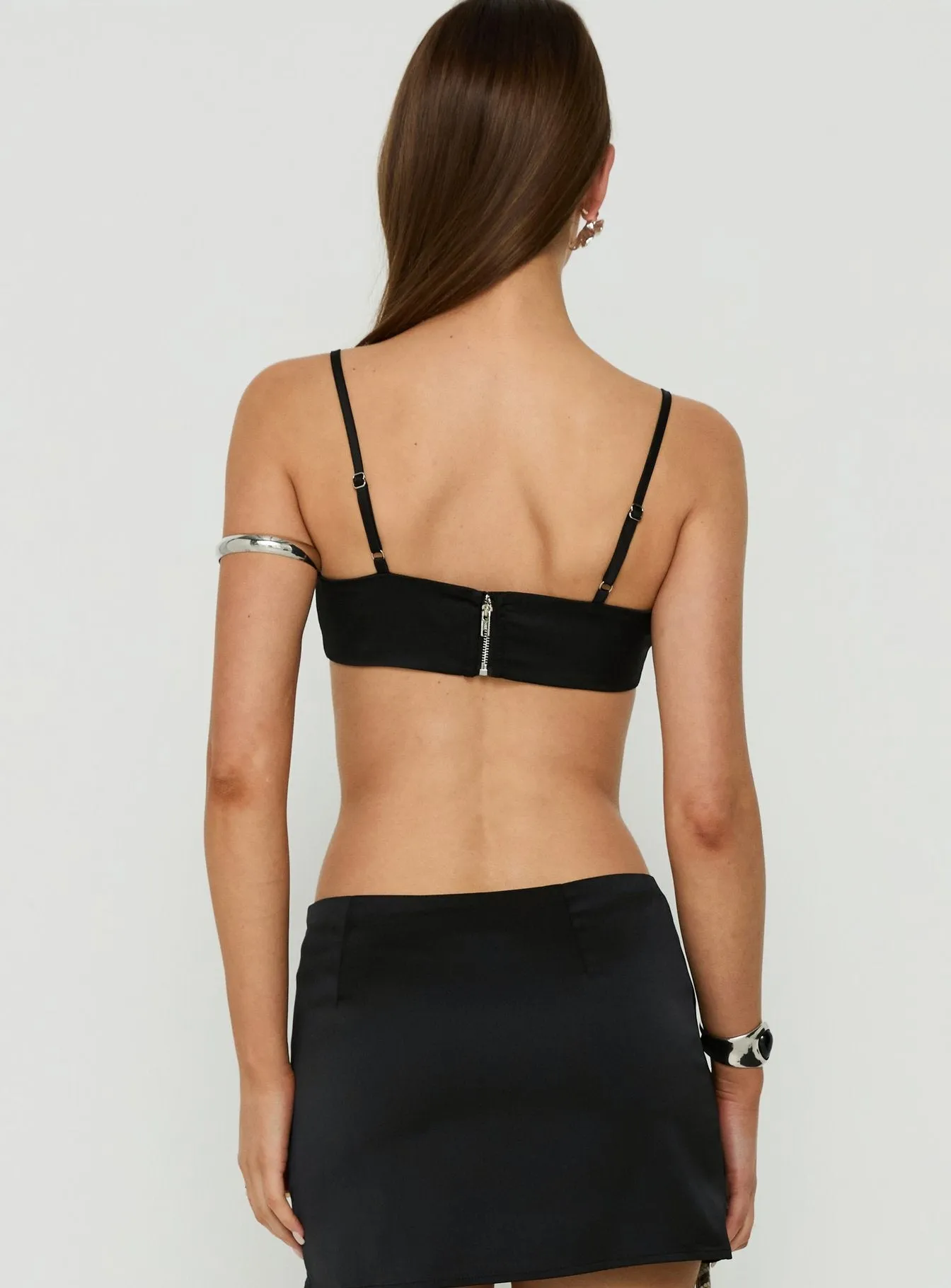 Edeniah Satin Micro Crop Top Black sold by Princess Polly product image thumbnail 5