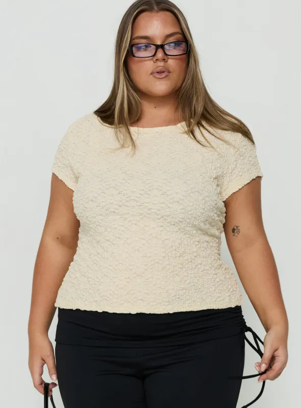 Rowann Textured Top Butter Yellow Curve made by Princess Polly