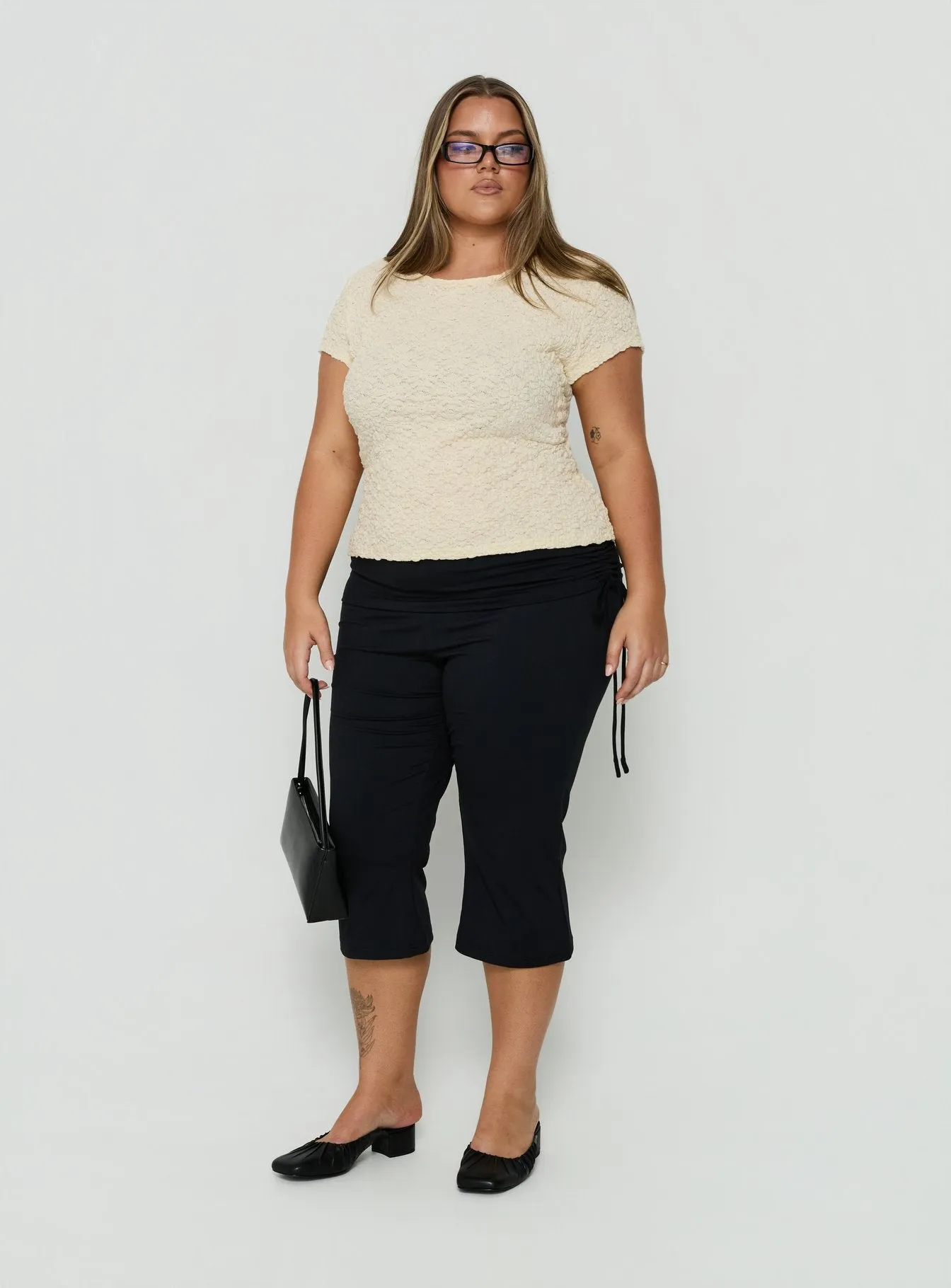 Rowann Textured Top Butter Yellow Curve sold by Princess Polly product image thumbnail 2
