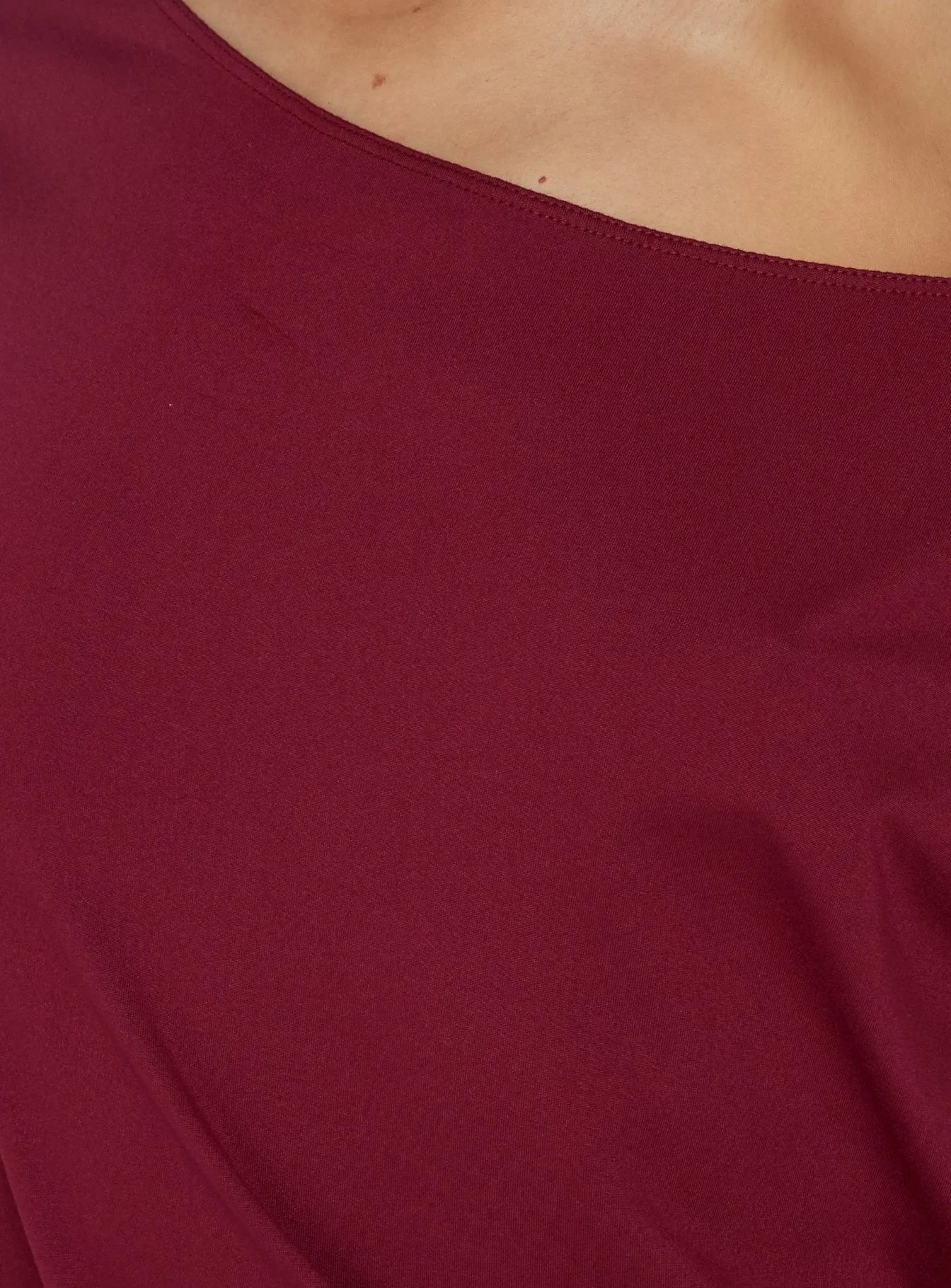 Ellah One Shoulder Drapey Mini Dress Wine sold by Princess Polly product image thumbnail 5