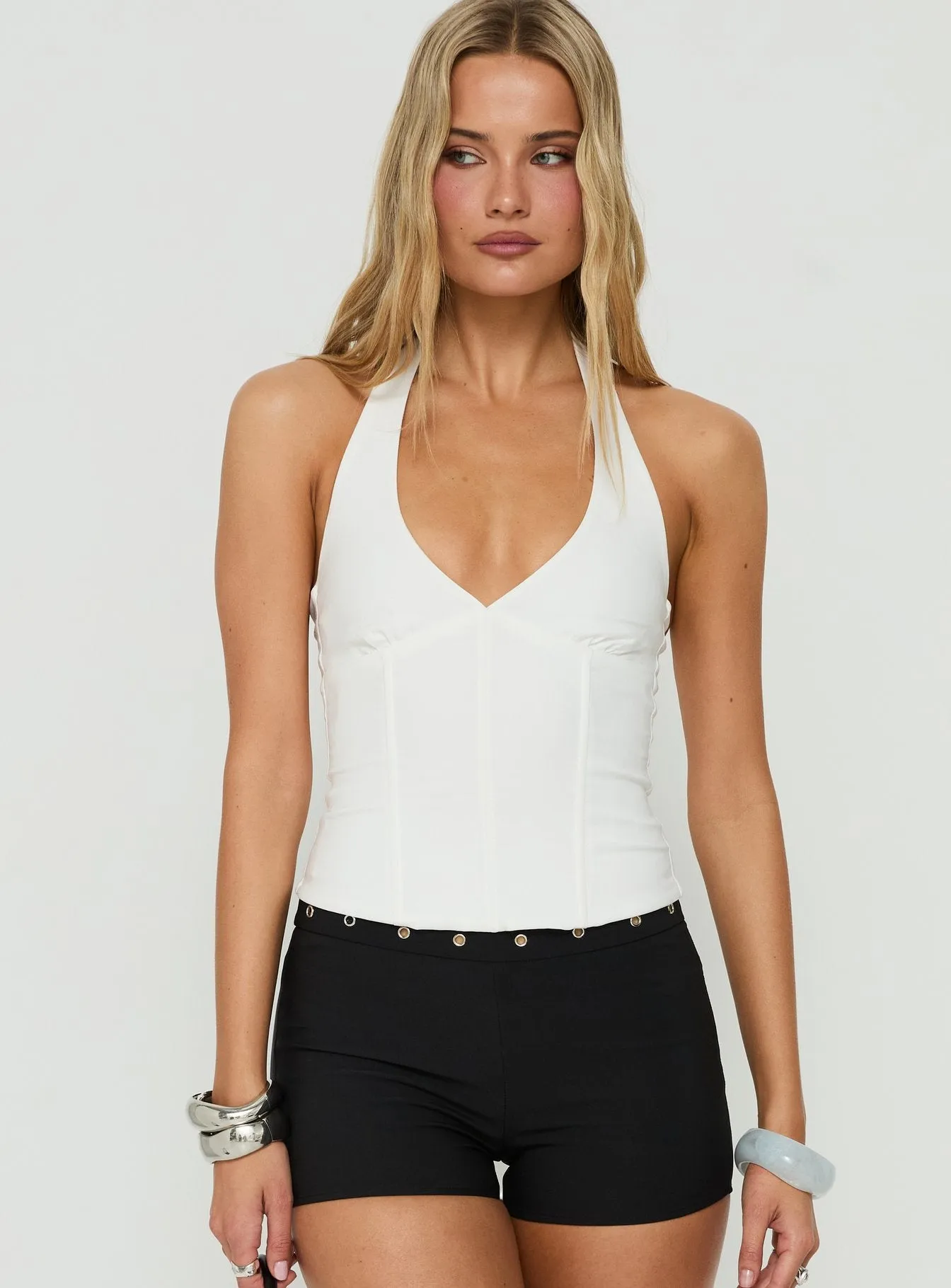 Sherah Halter Neck Corset Top White sold by Princess Polly product image thumbnail 2